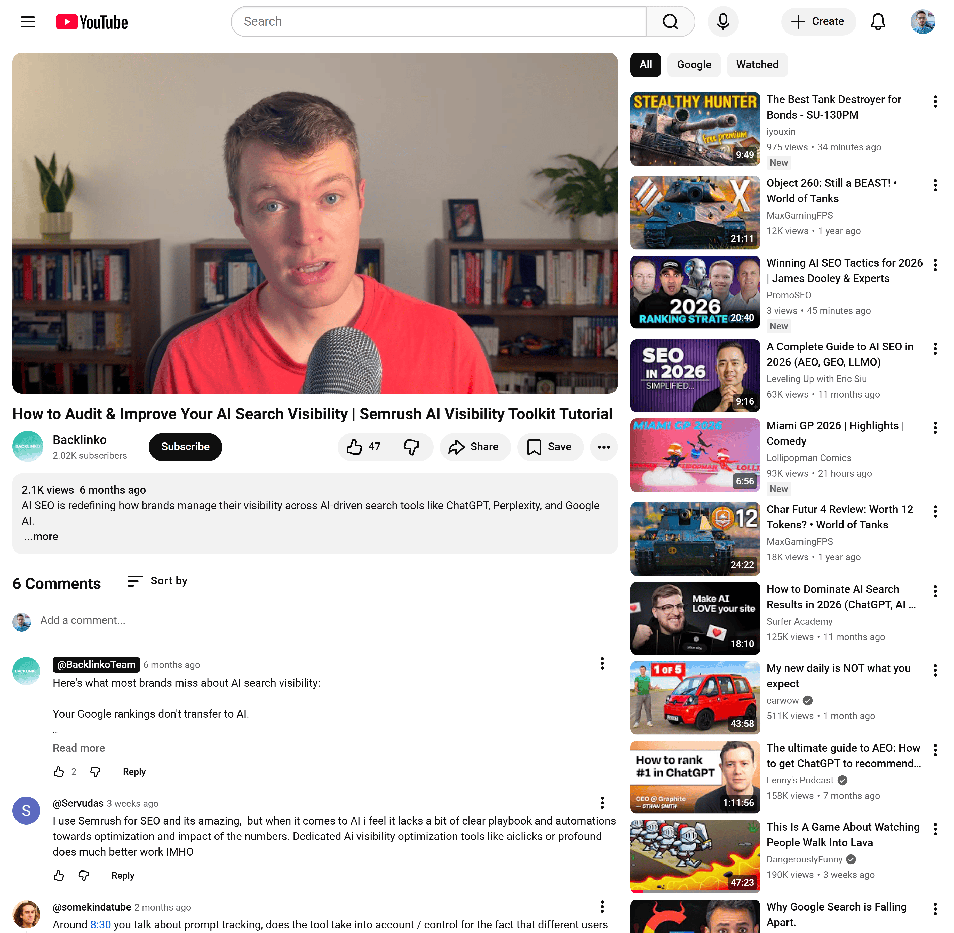 Backlinko – Post to video