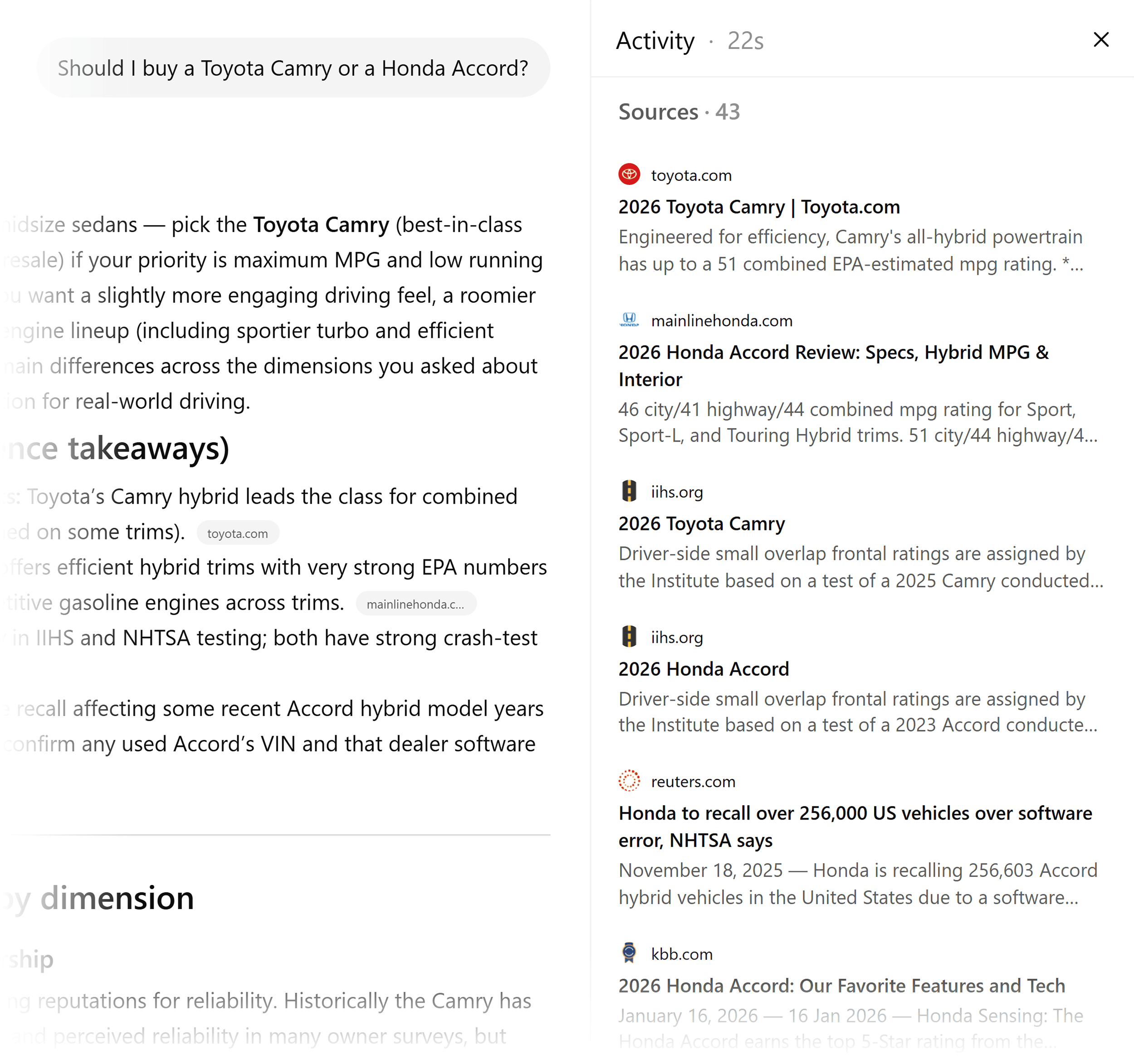 ChatGPT &ndash; Toyota vs Honda