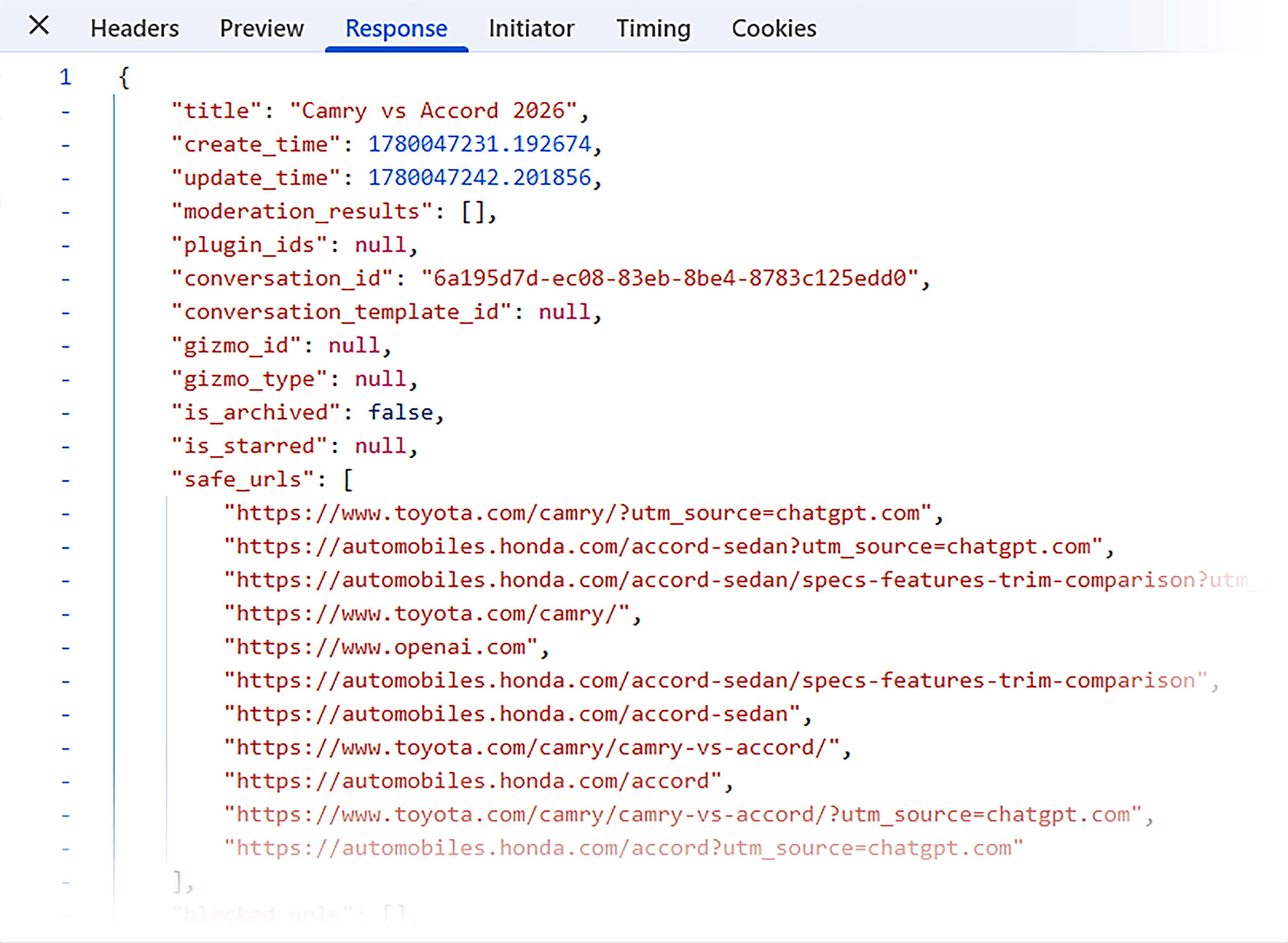 Chrome DevTools &ndash; Network &ndash; Response