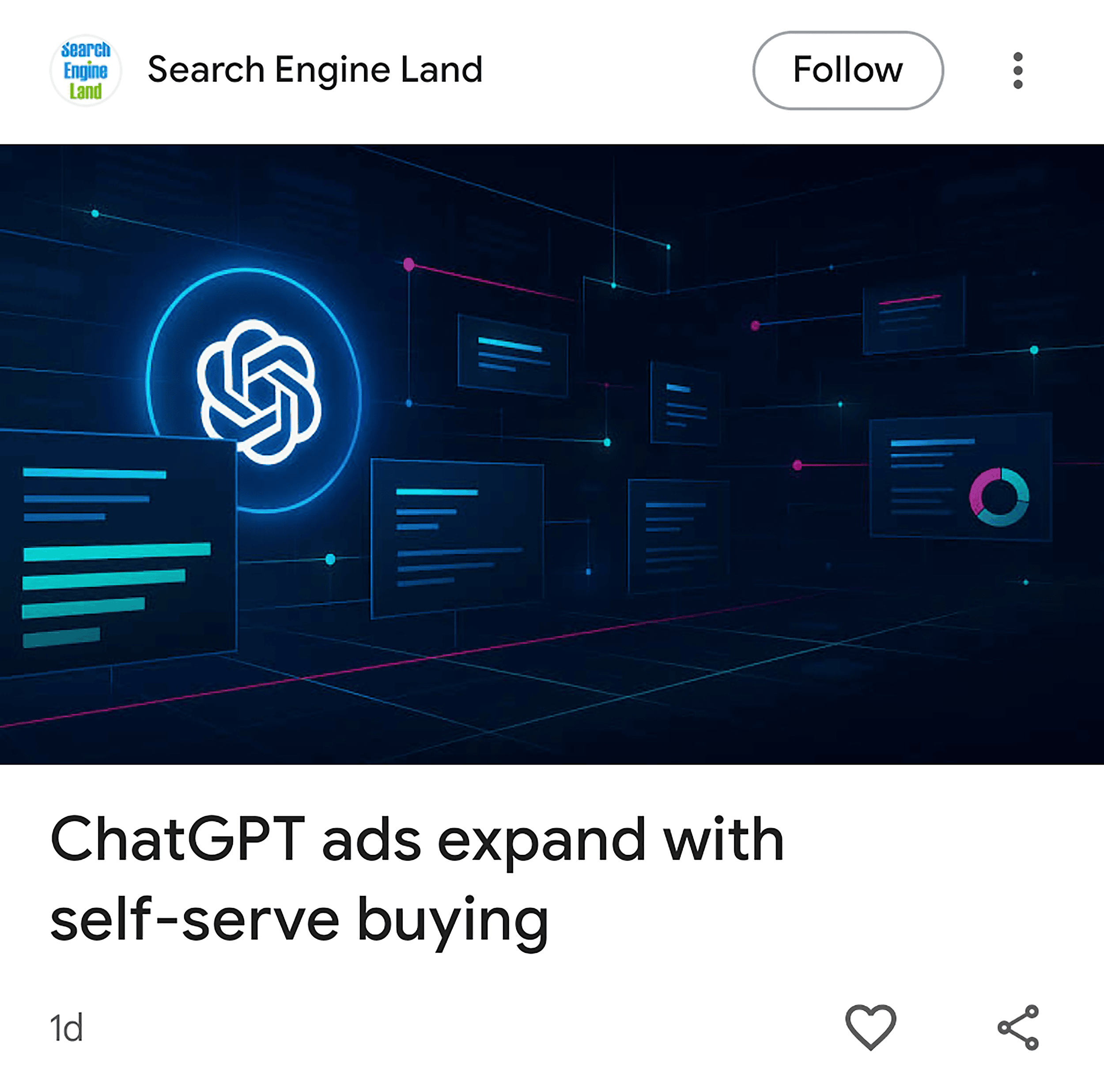 Google Discover – News article