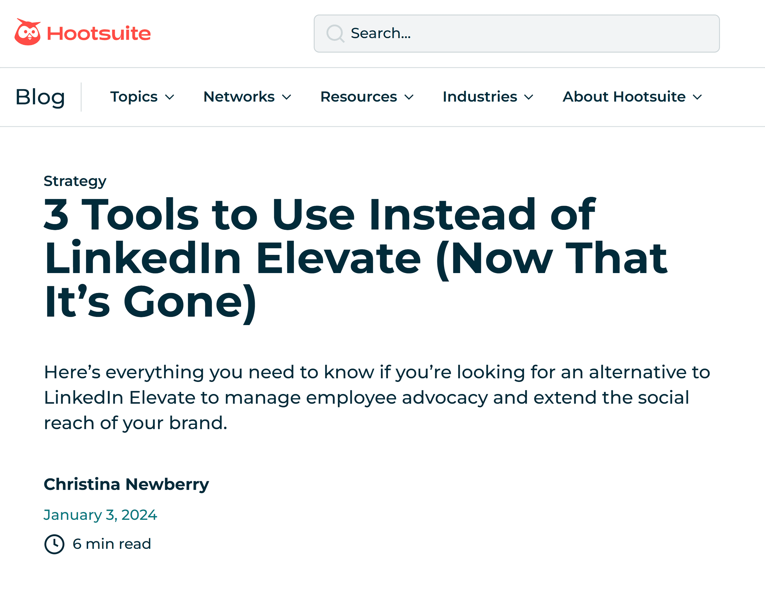 Hootsuite – LinkedIn Elevate shutting down