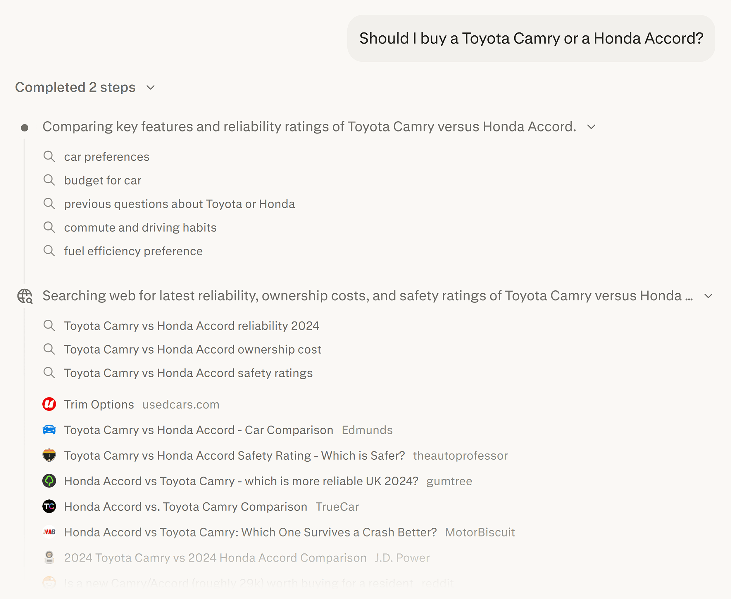 Perplexity &ndash; Toyota vs Honda