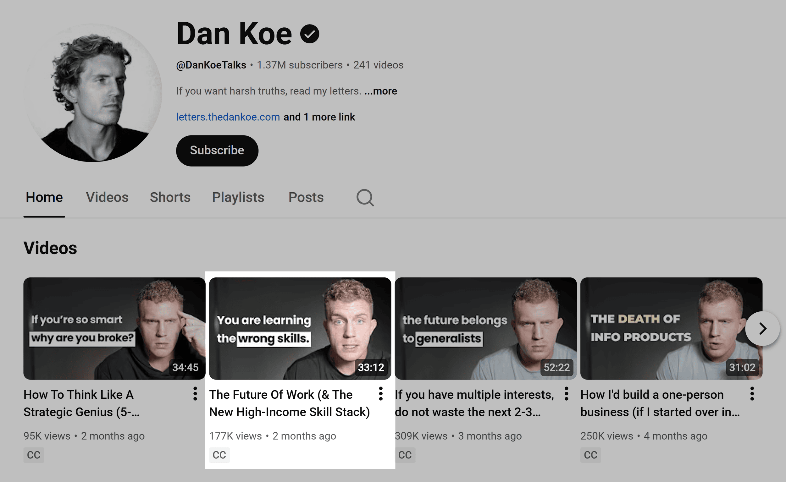 YouTube – Dan Koe