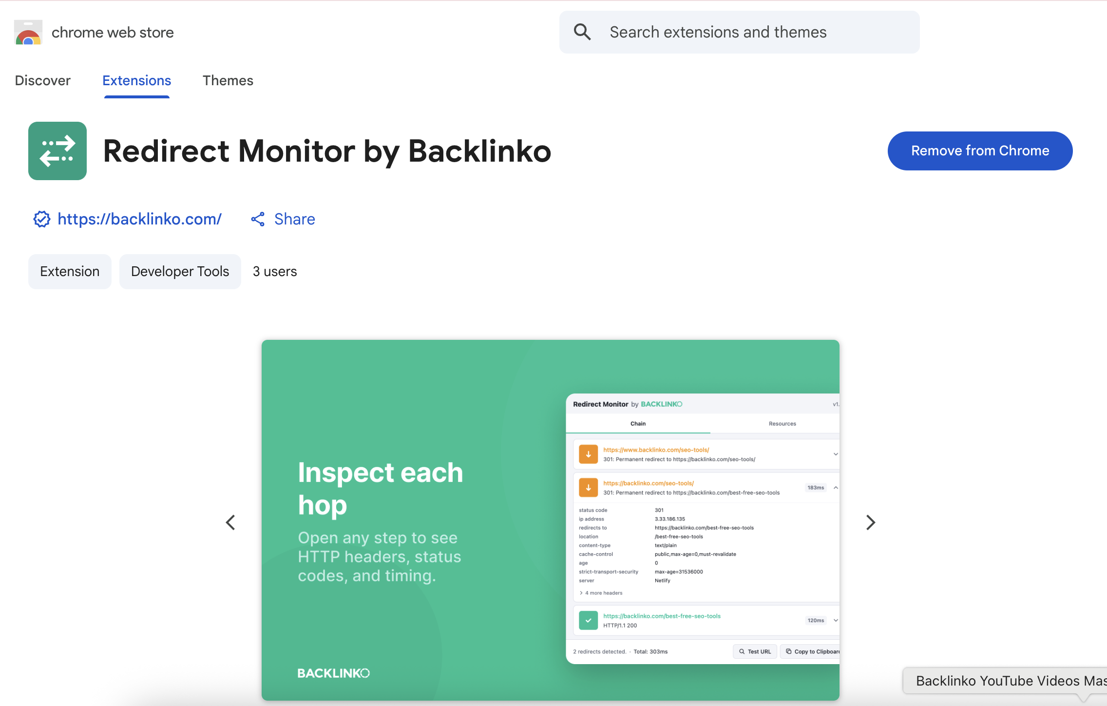 Redirect Monitor by Backlinko