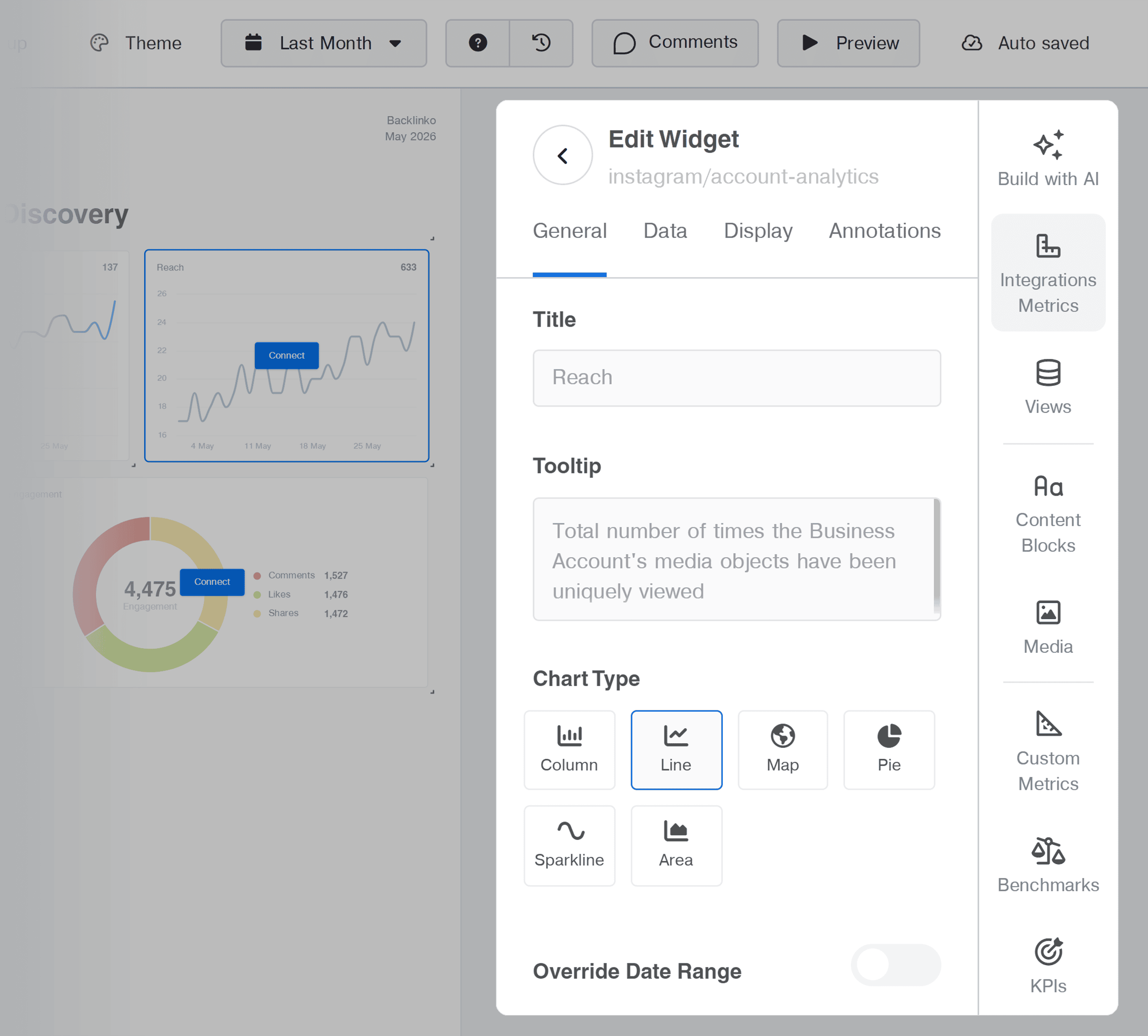AgencyAnalytics – Edit widget AgencyAnalytics – Edit widget