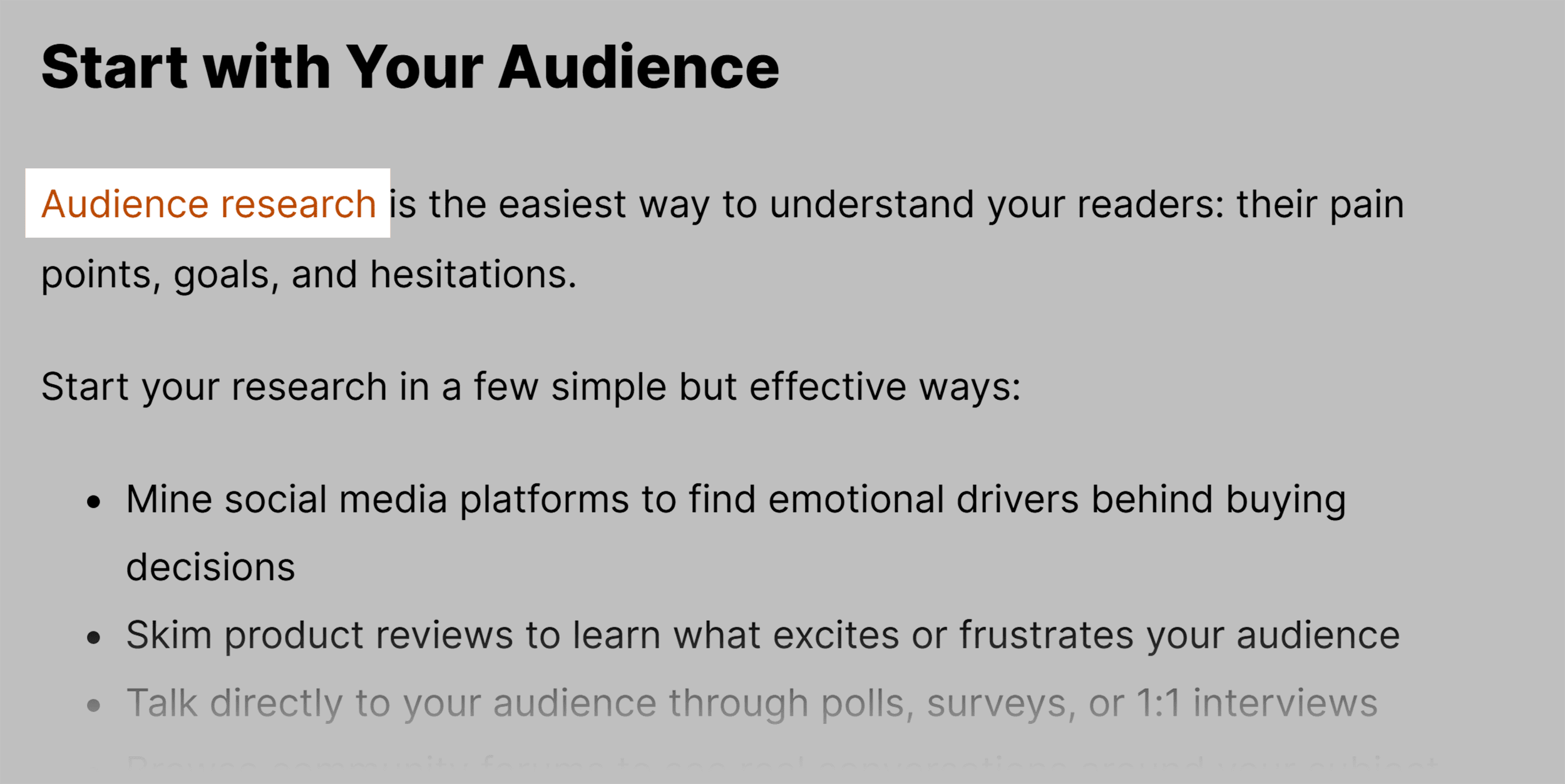 Audience research internal link Audience research internal link