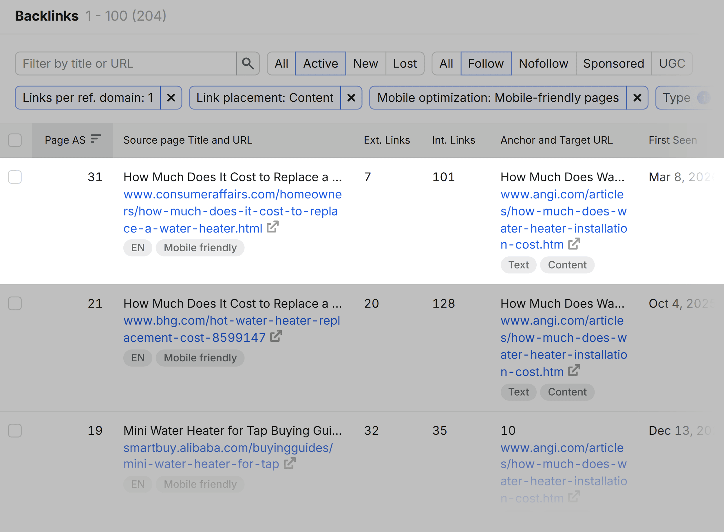 Backlink Analytics &ndash; Angi &ndash; Backlinks