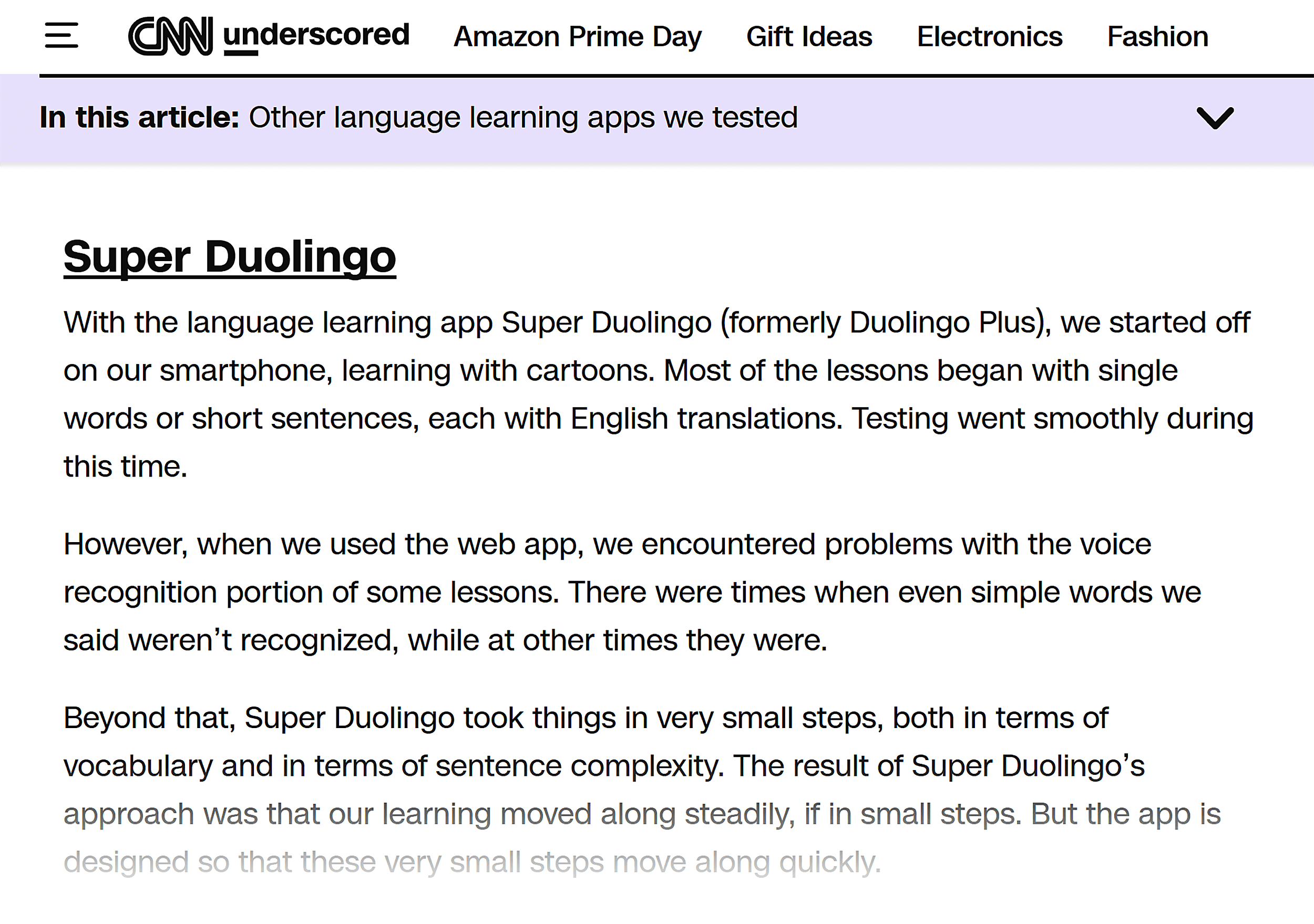 Duolingo backlink from CNN