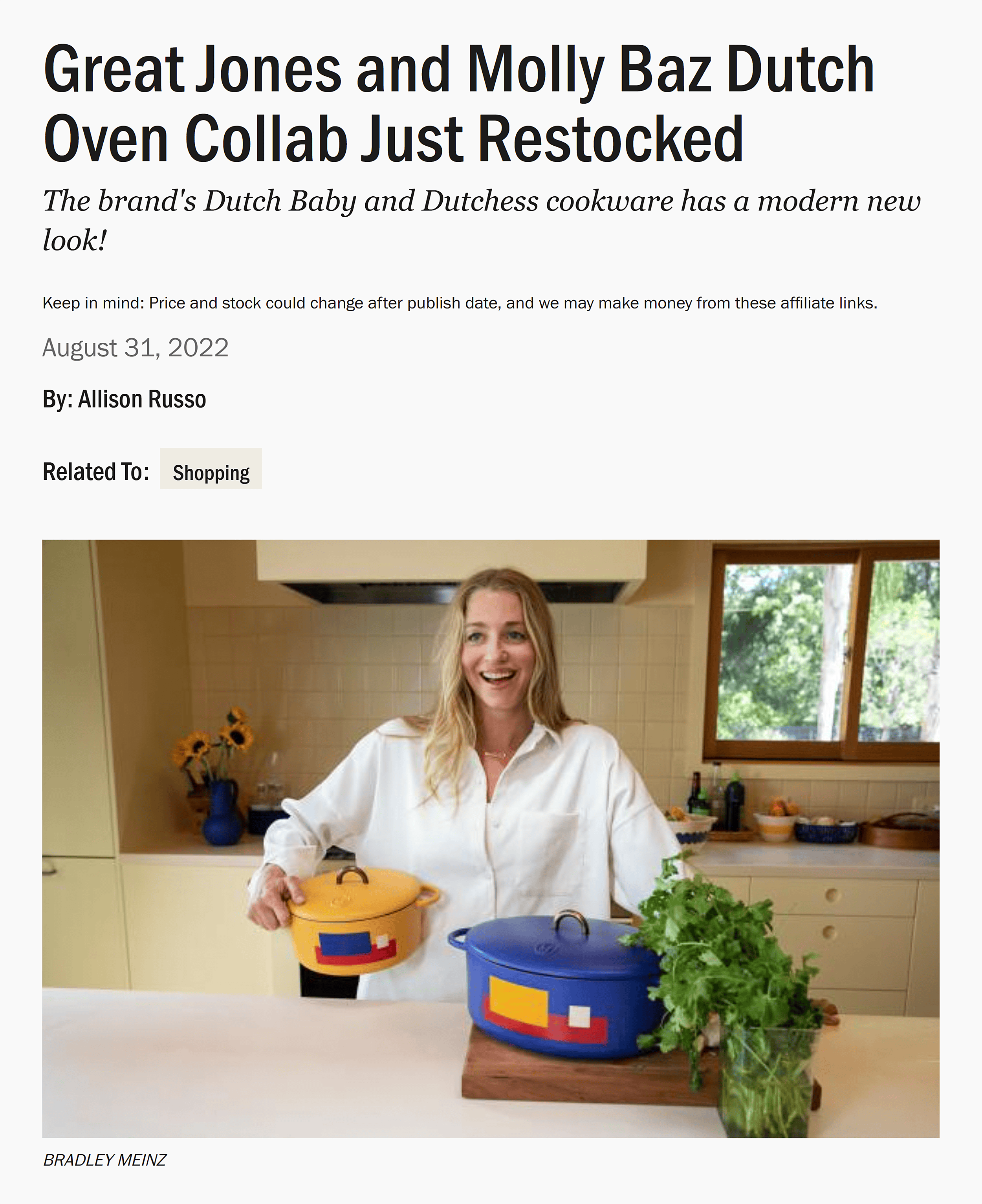 Food Network – Great Jones & Molly Baz collaboration Food Network – Great Jones & Molly Baz collaboration