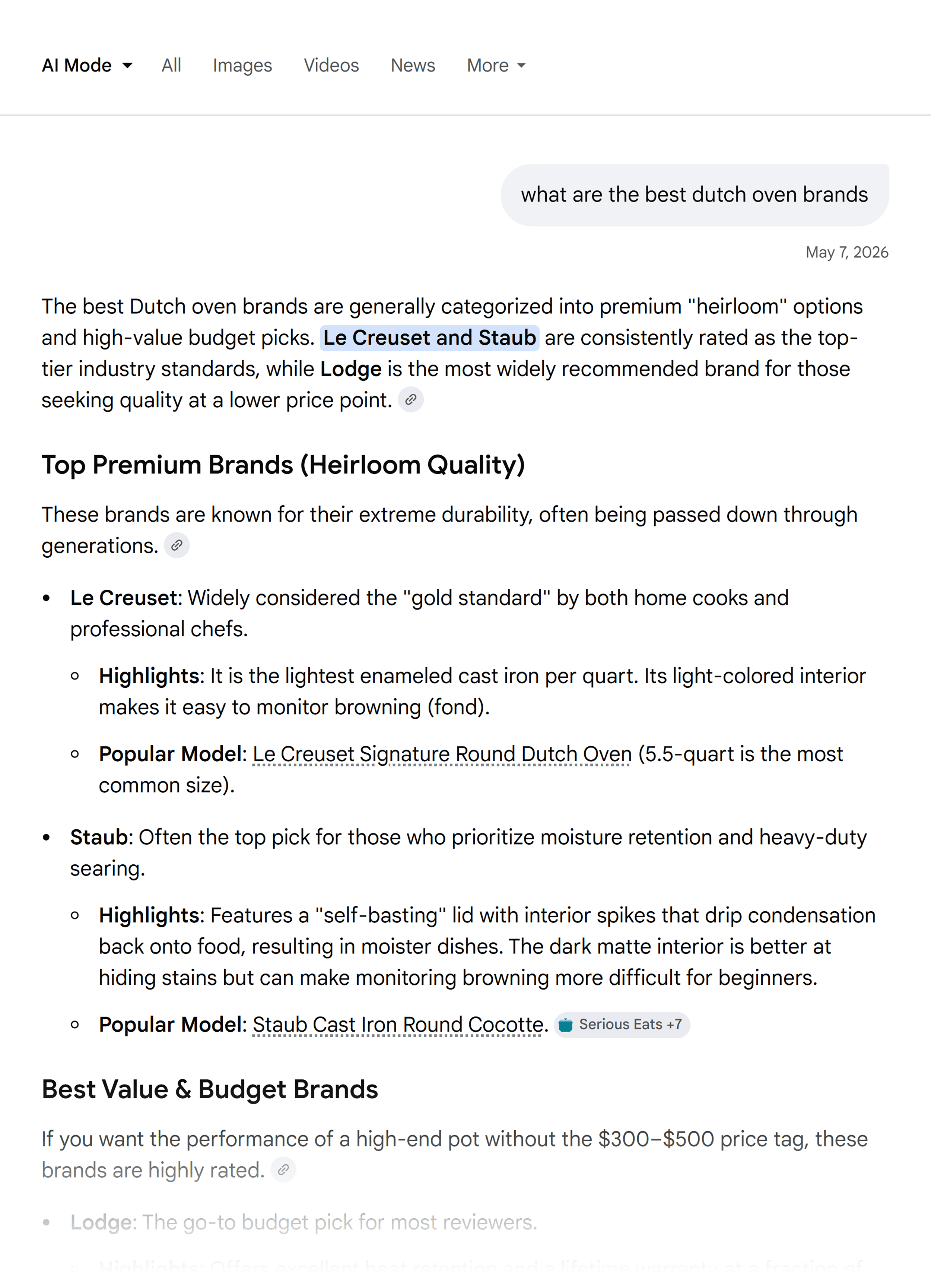 Google AI Mode – Best Dutch ovens Google AI Mode – Best Dutch ovens