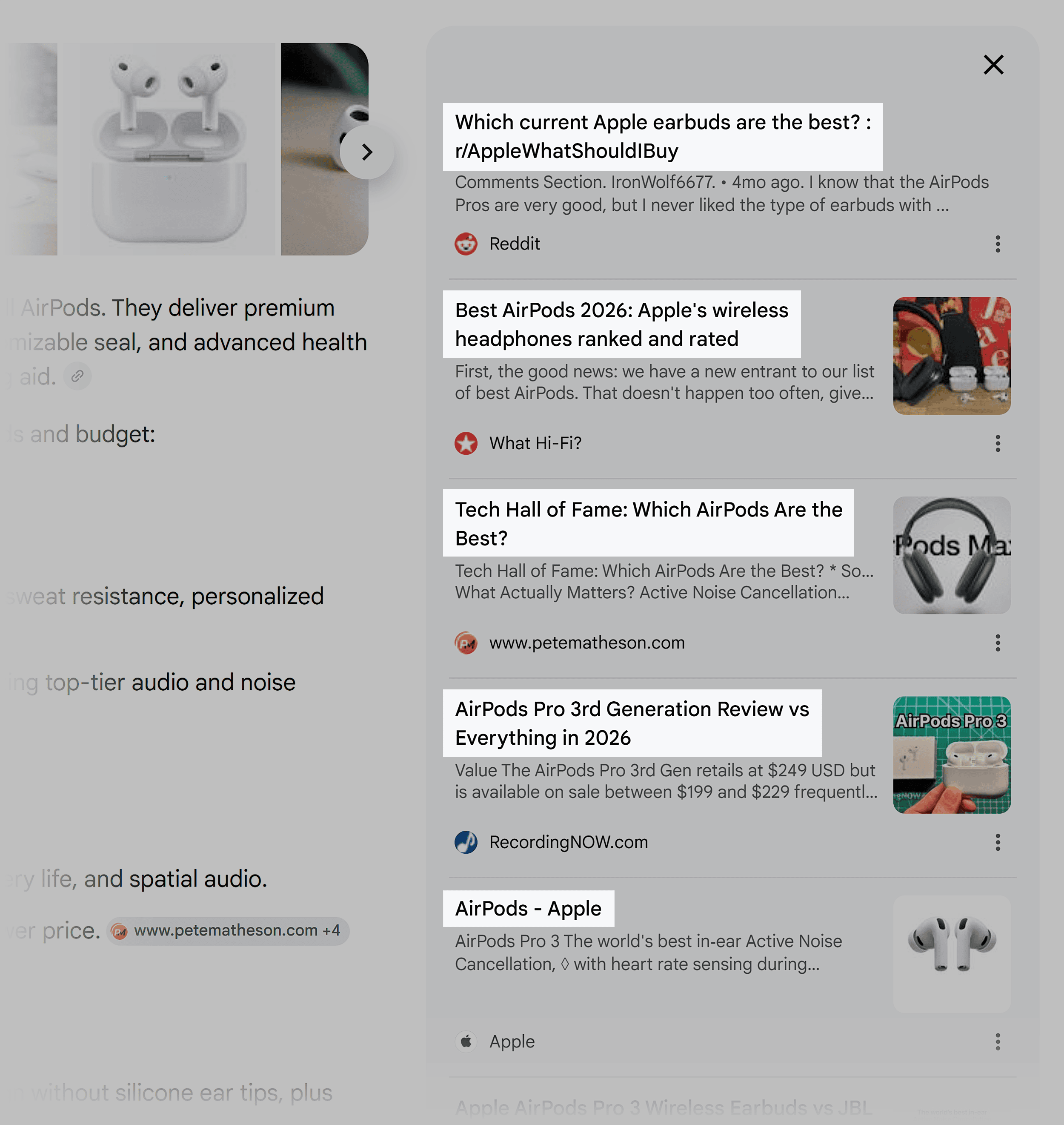 Google AI Overview &ndash; Sources &ndash; Title tags
