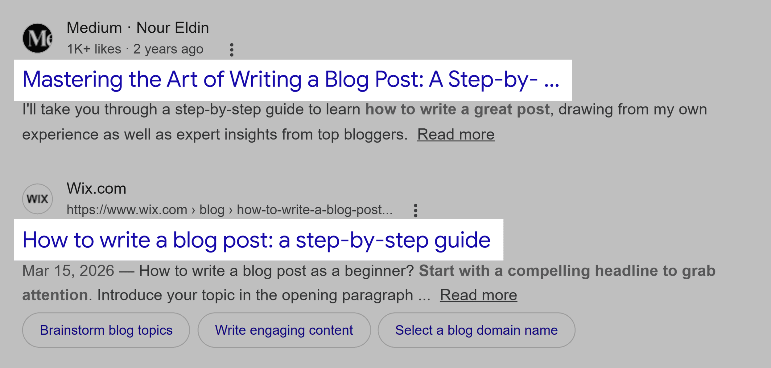 Google SERP &ndash; How to write a blog post