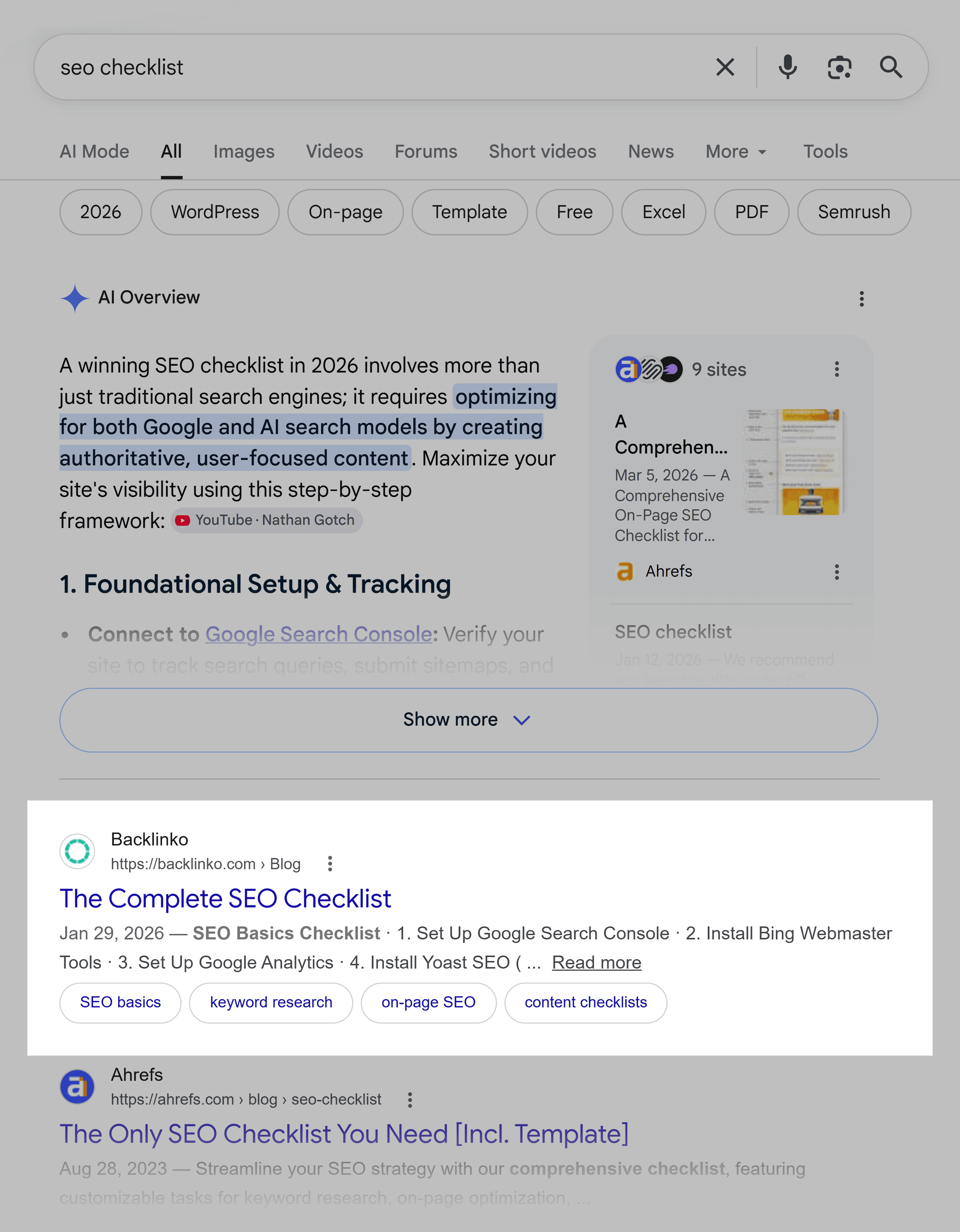 Google SERP – SEO checklist Google SERP – SEO checklist
