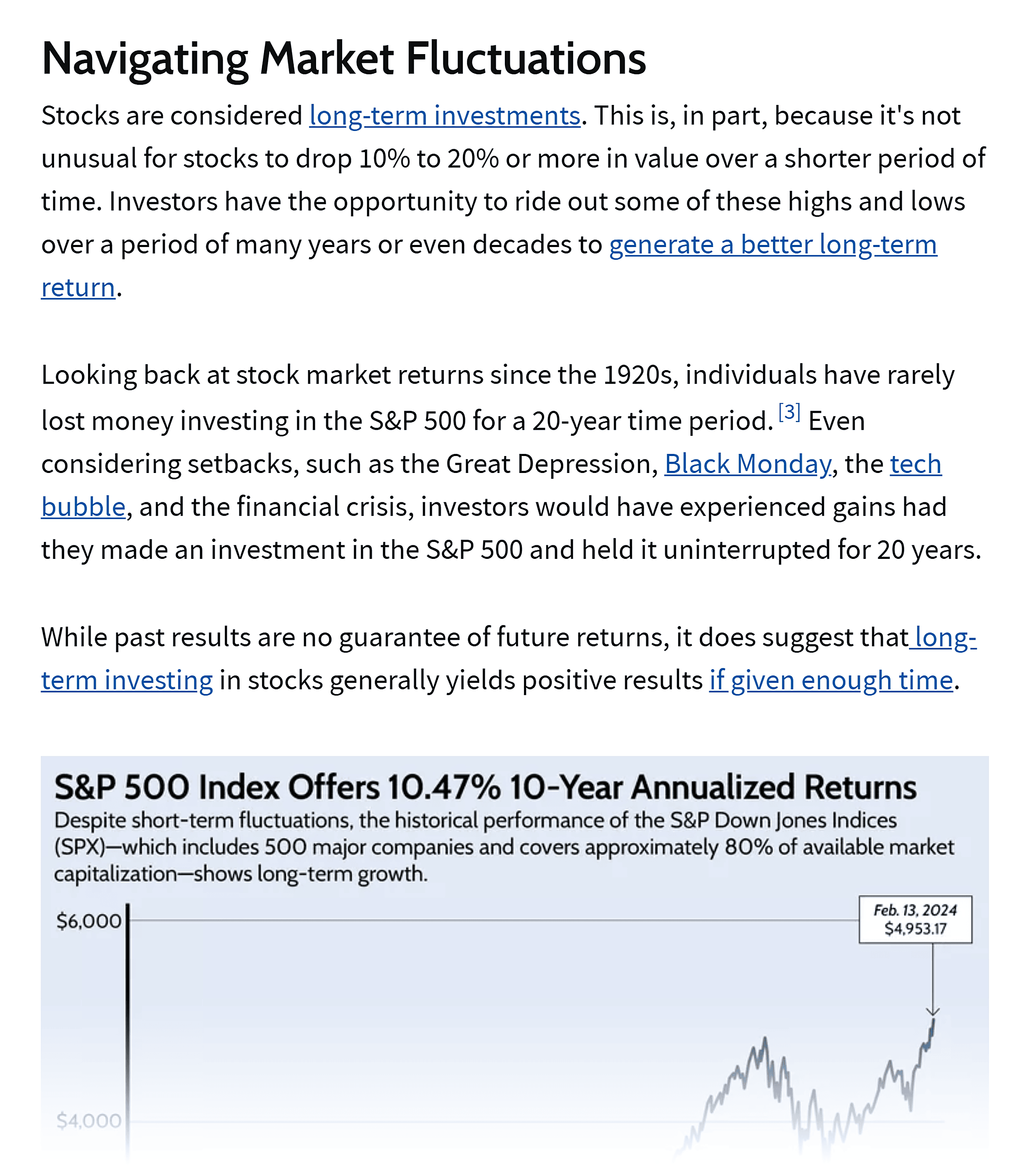 Investopedia &ndash; Long term investments &ndash; Real data