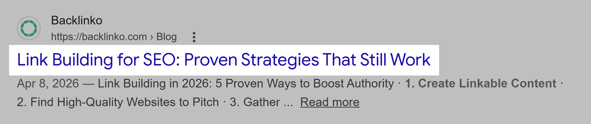Link building post &ndash; Title tag