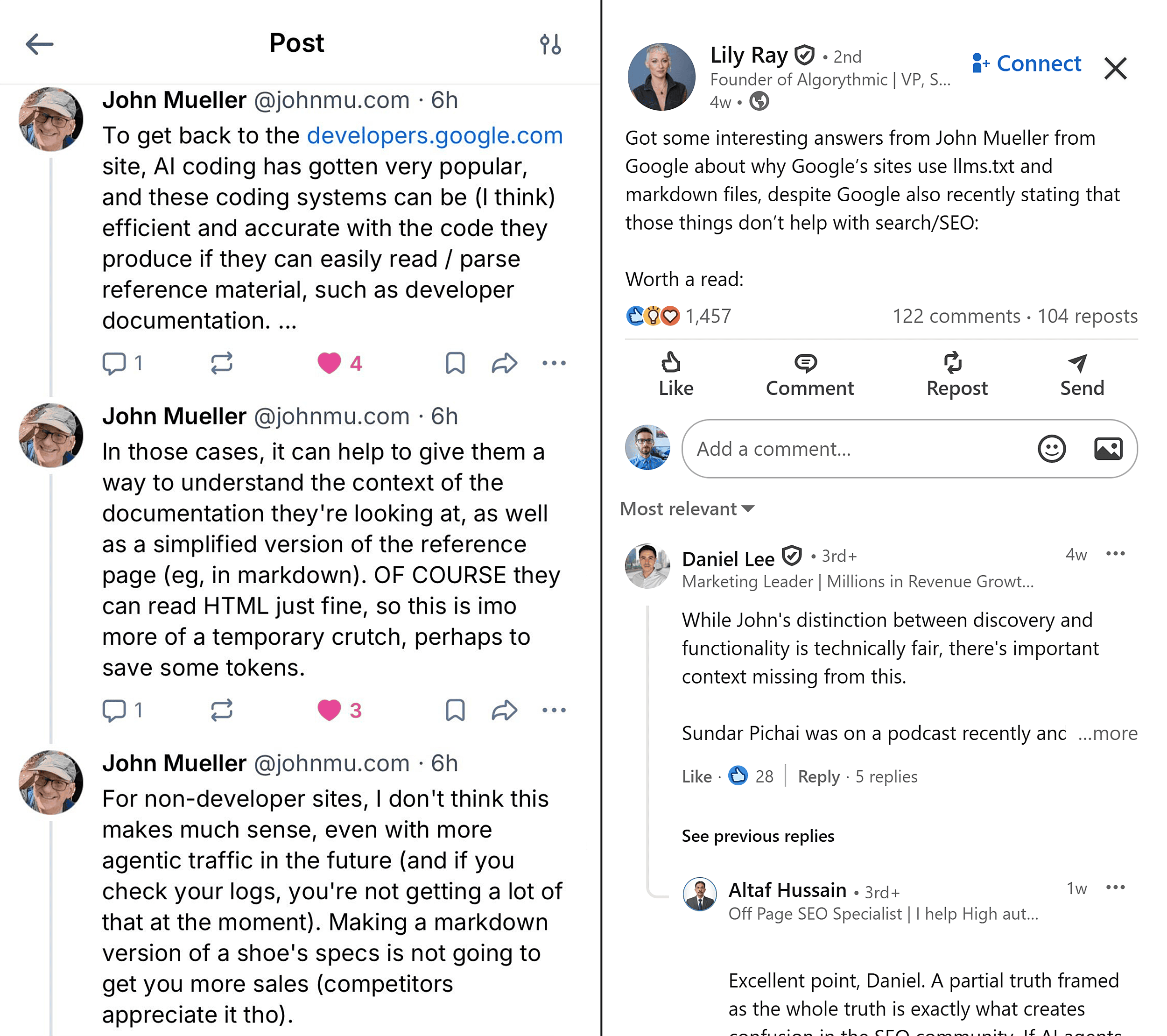 LinkedIn &ndash; Lily Ray post