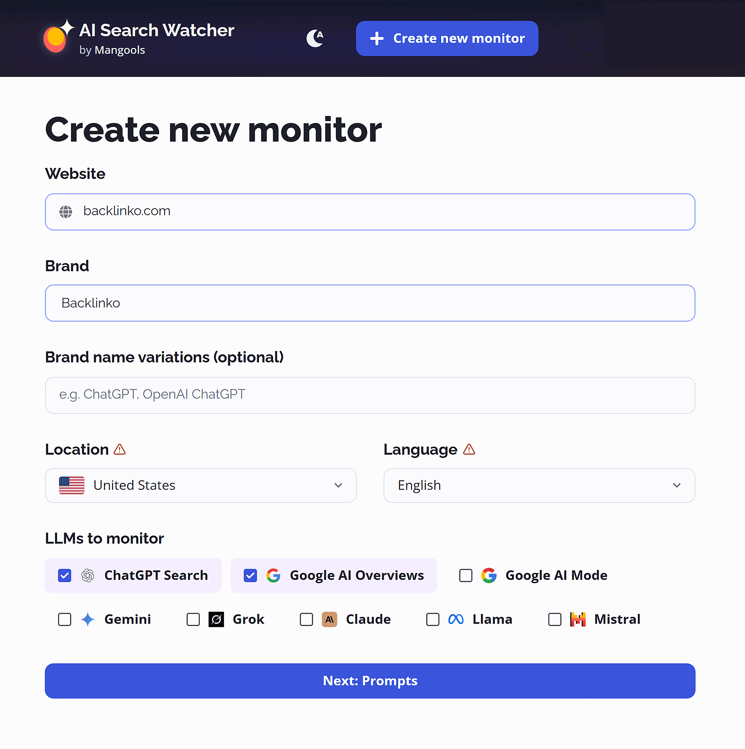 Mangools – AI Search Watcher Mangools – AI Search Watcher
