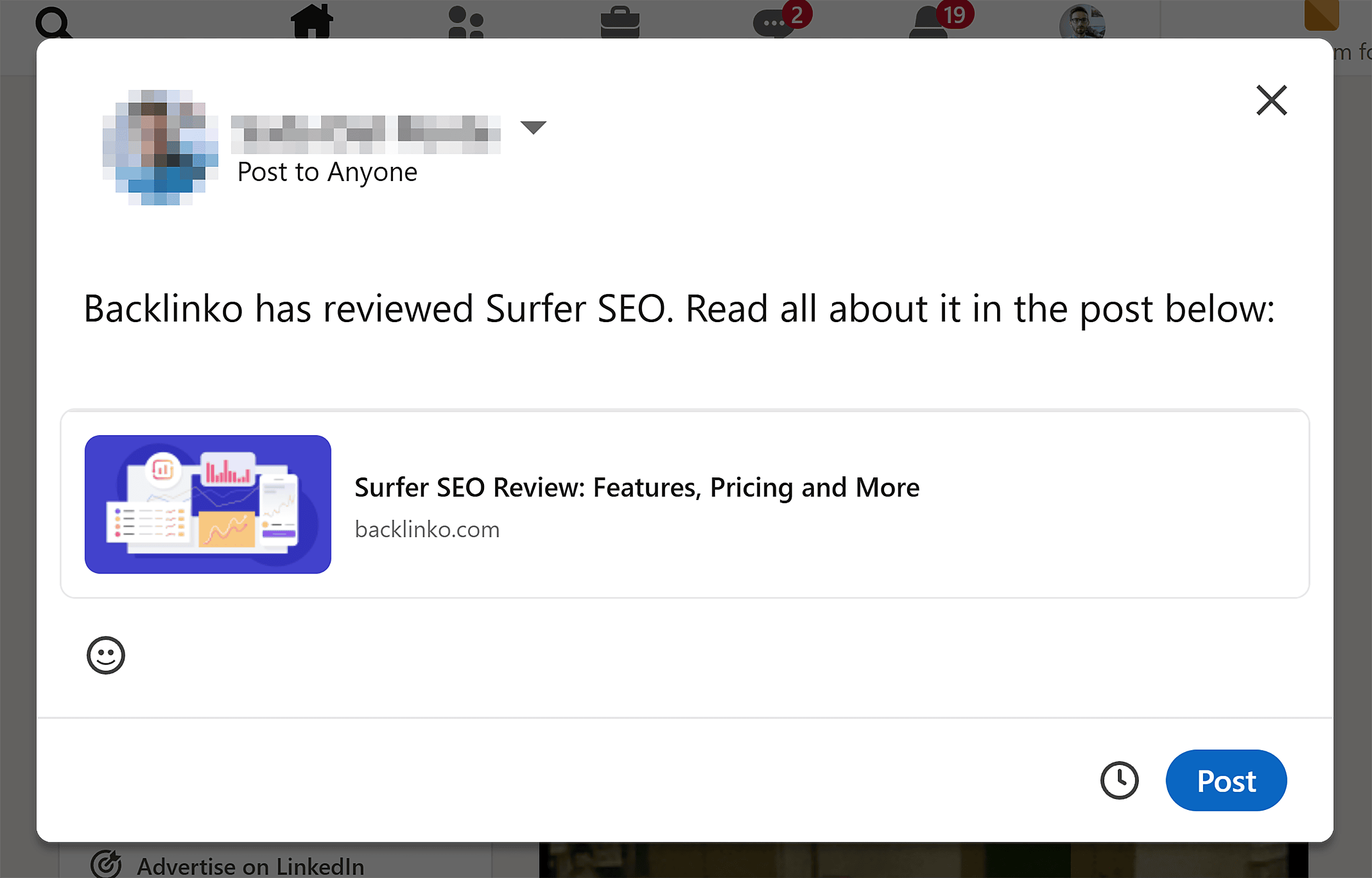 Social media share preview