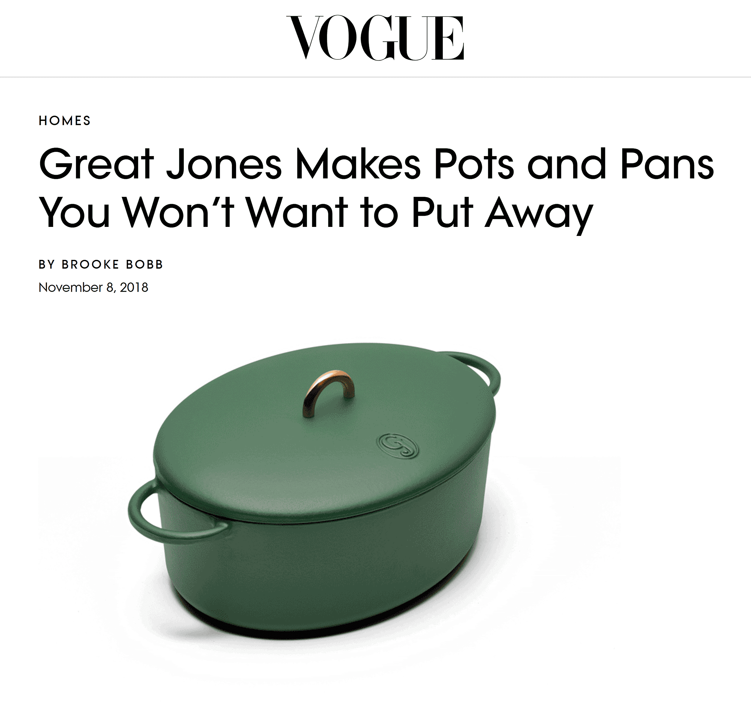 Vogue – Great Jones cookware Vogue – Great Jones cookware