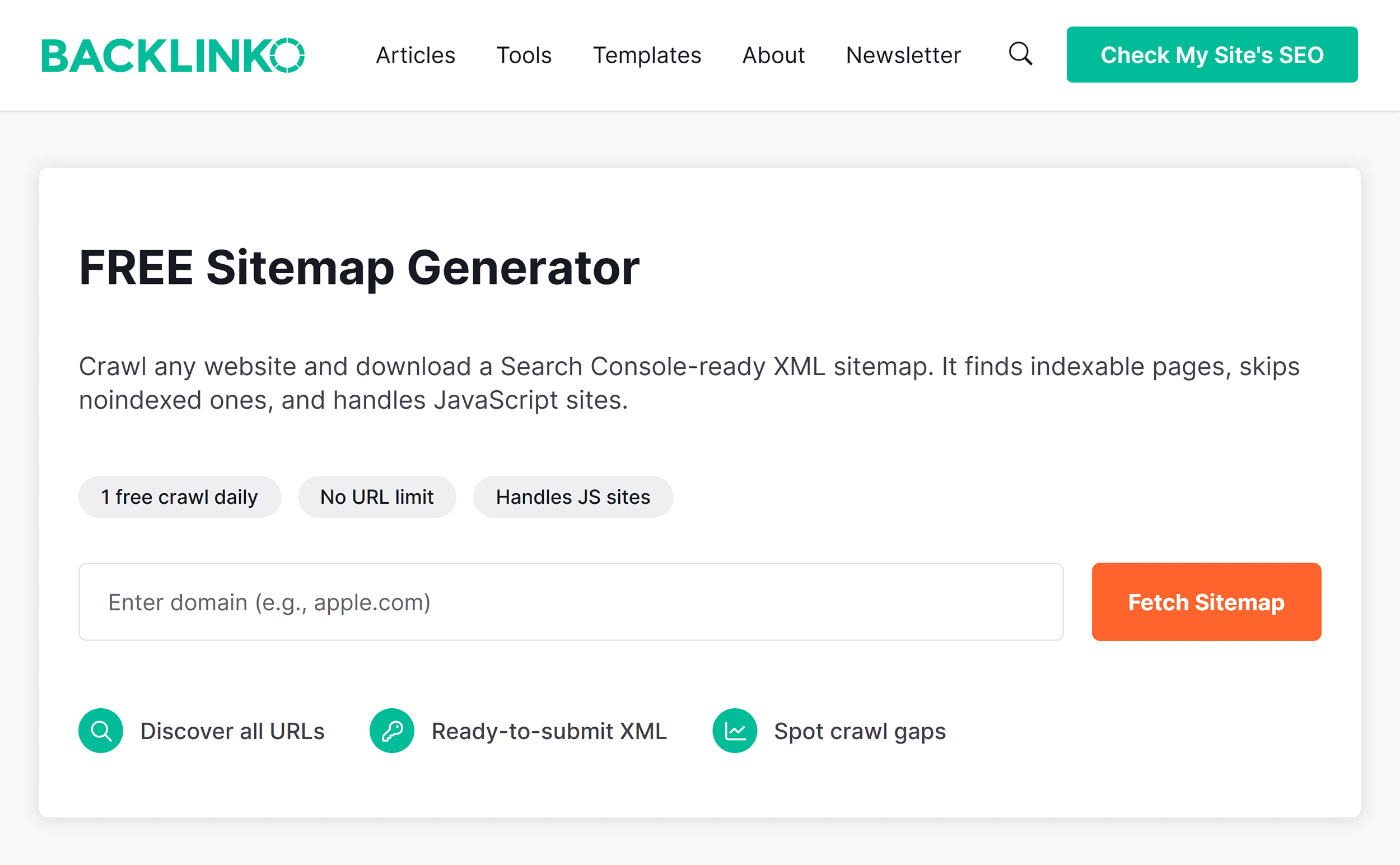 Backlinko &ndash; Sitemap generator