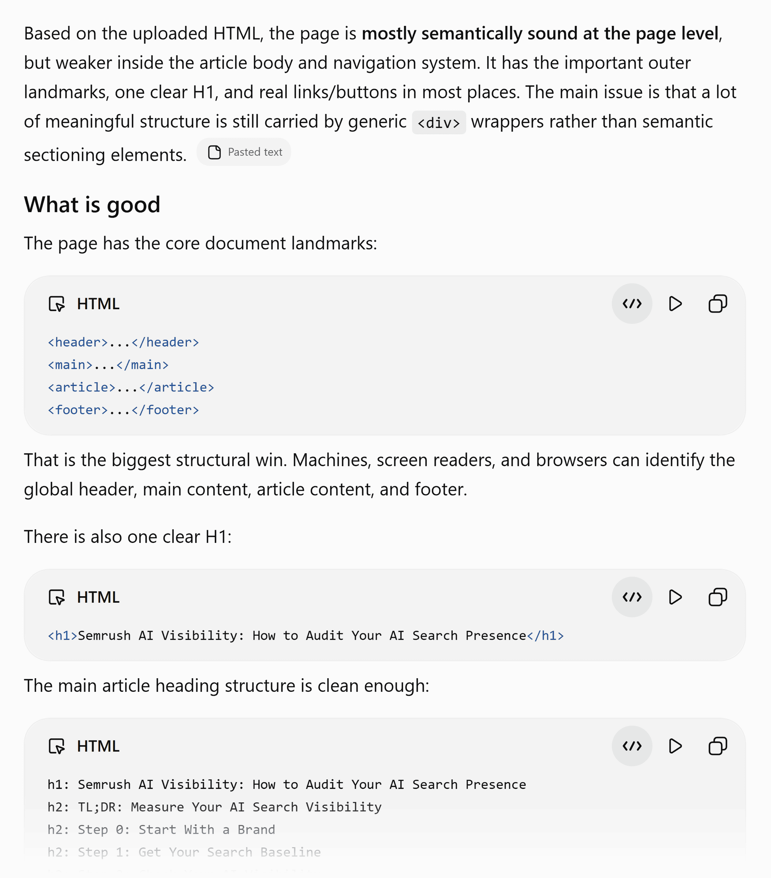 ChatGPT &ndash; HTML audit