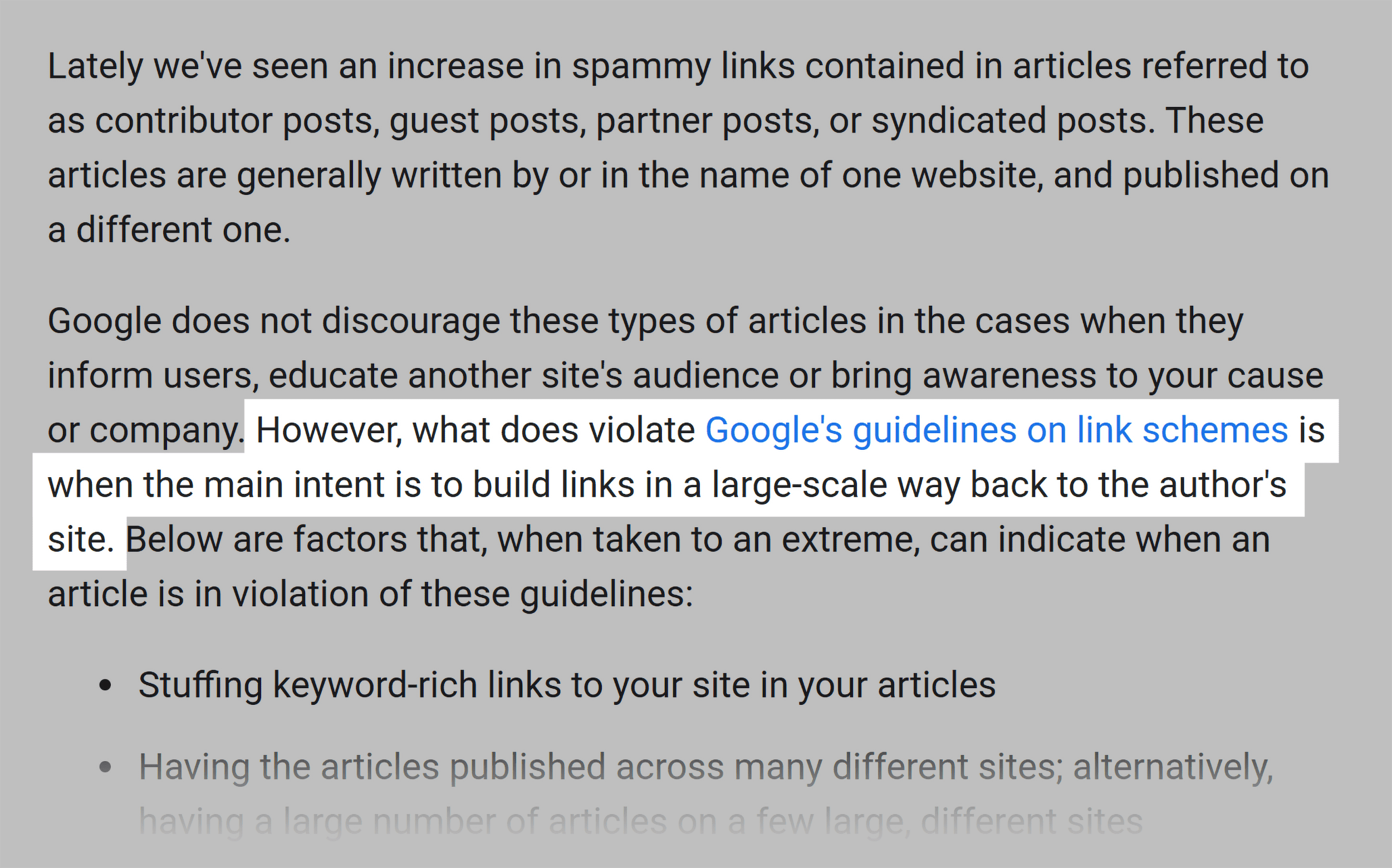 Google Developers &ndash; Links in large-scale articles