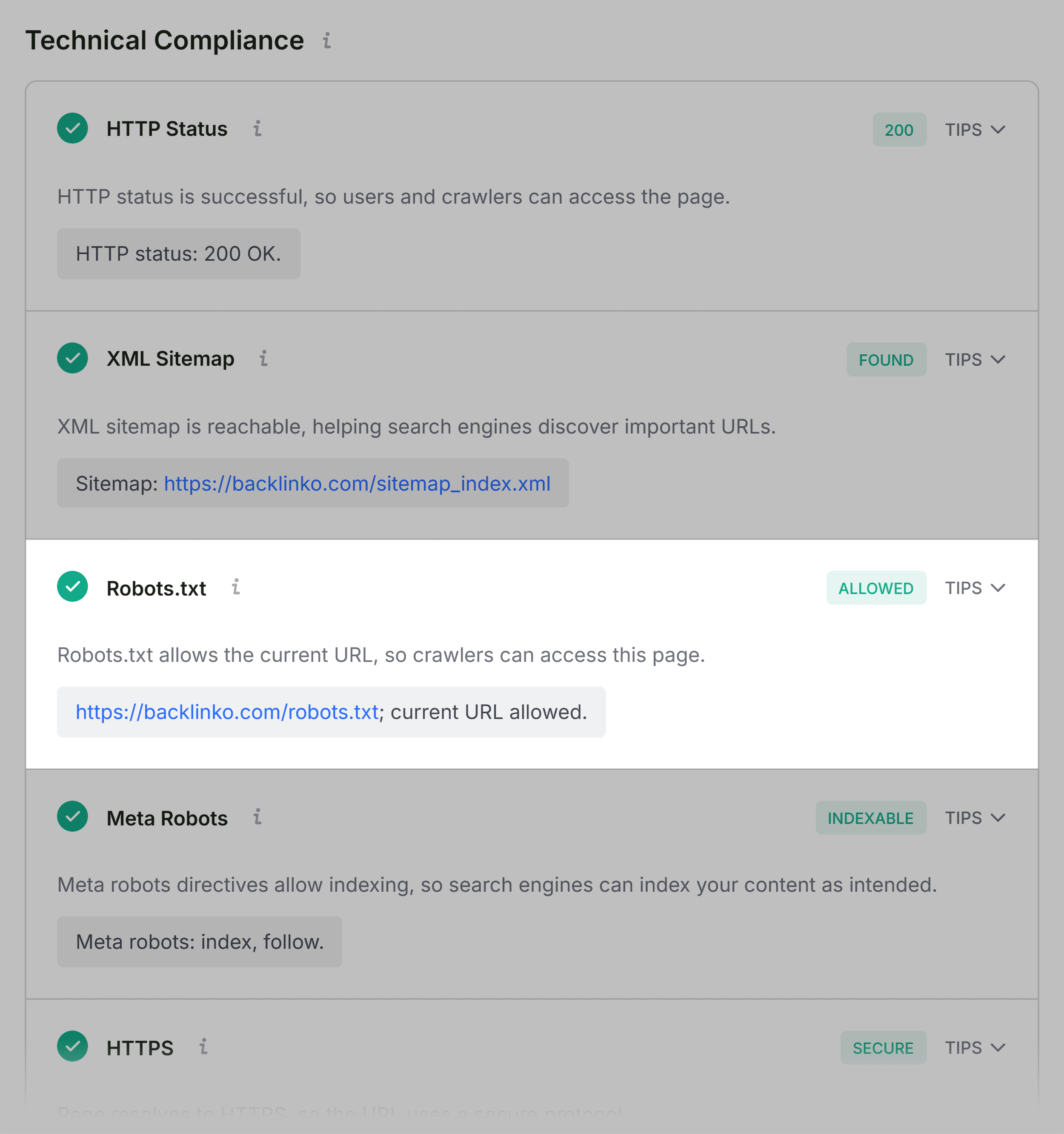 SEOQuake &ndash; Audit &ndash; Technical compliance &ndash; Robots