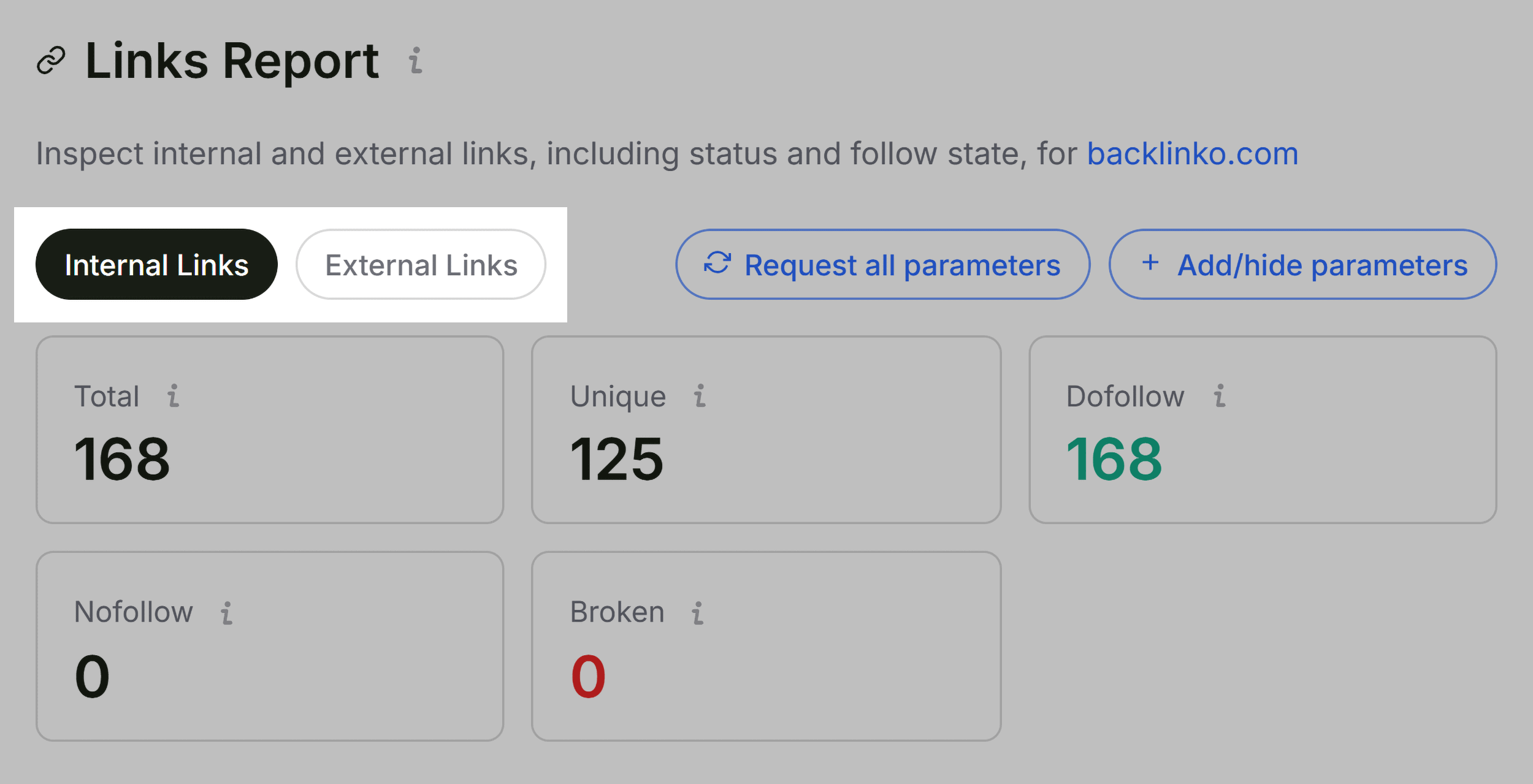 SEOQuake &ndash; Links &ndash; Internal and external links