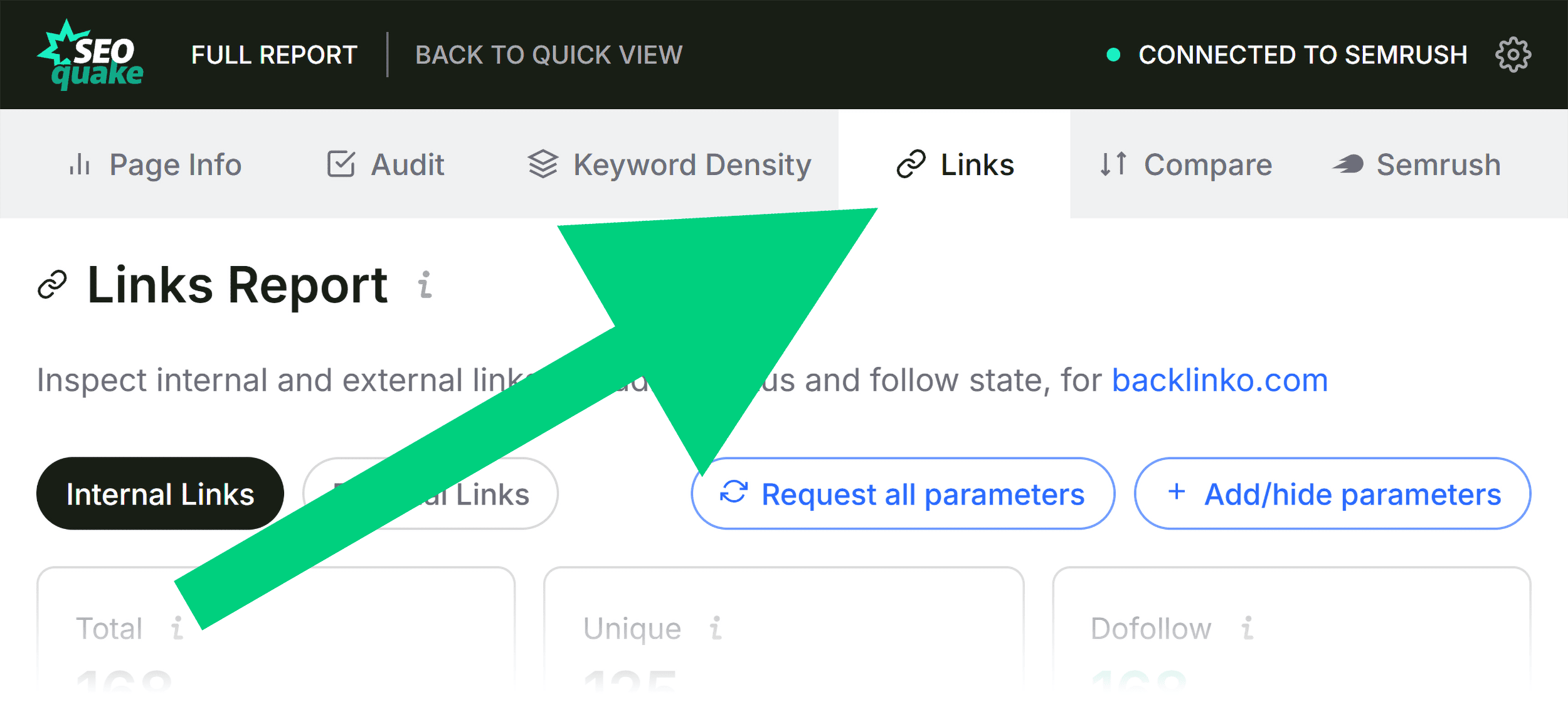 SEOQuake &ndash; Links tab