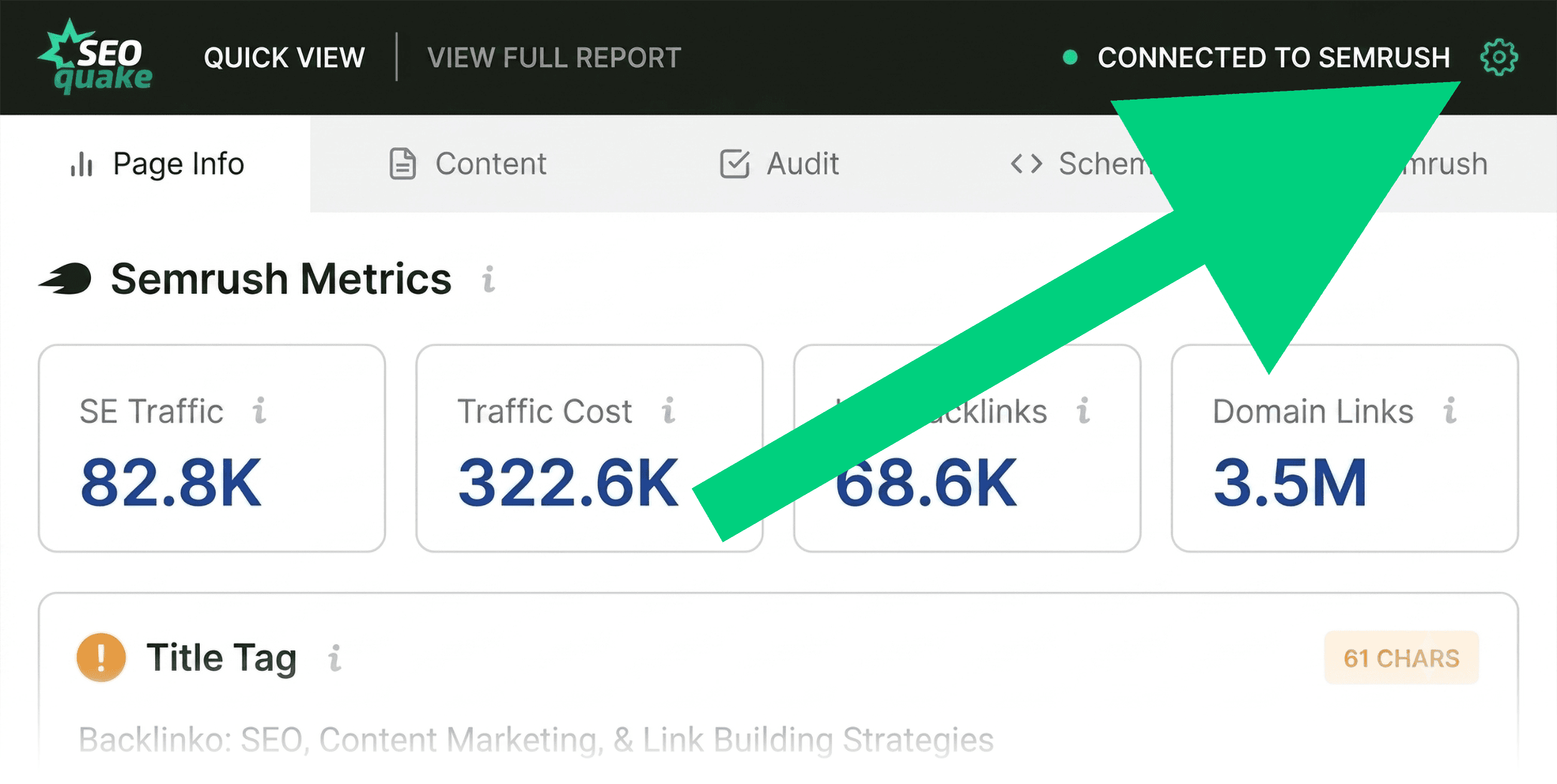 SEOQuake &ndash; Quick view &ndash; Settings