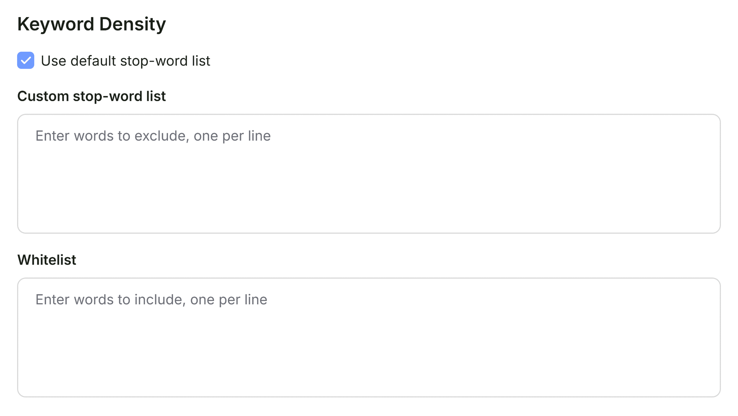 SEOQuake – Settings – Parameters – Keyword density SEOQuake – Settings – Parameters – Keyword density
