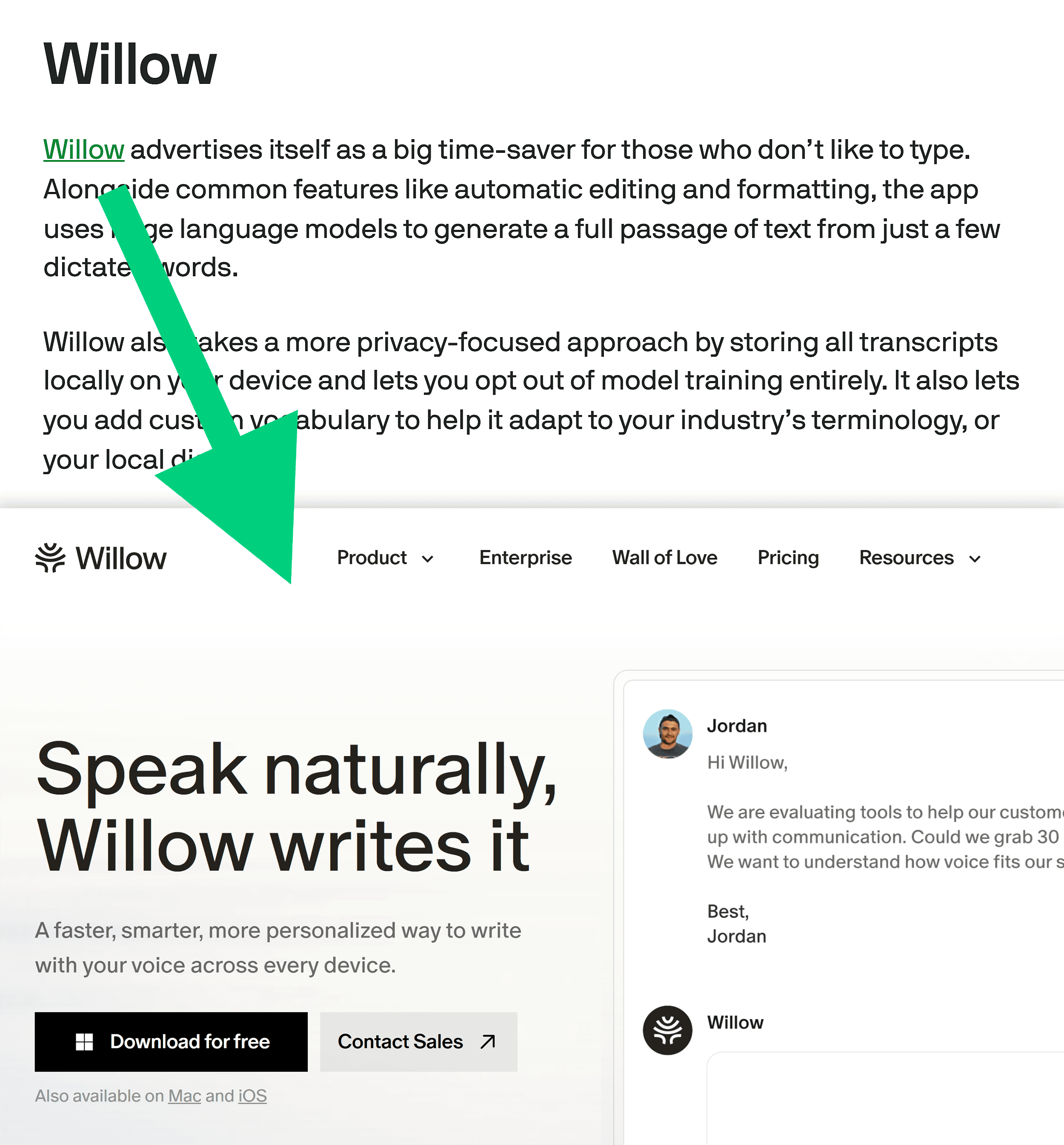 TechCrunch &ndash; Willow backlink