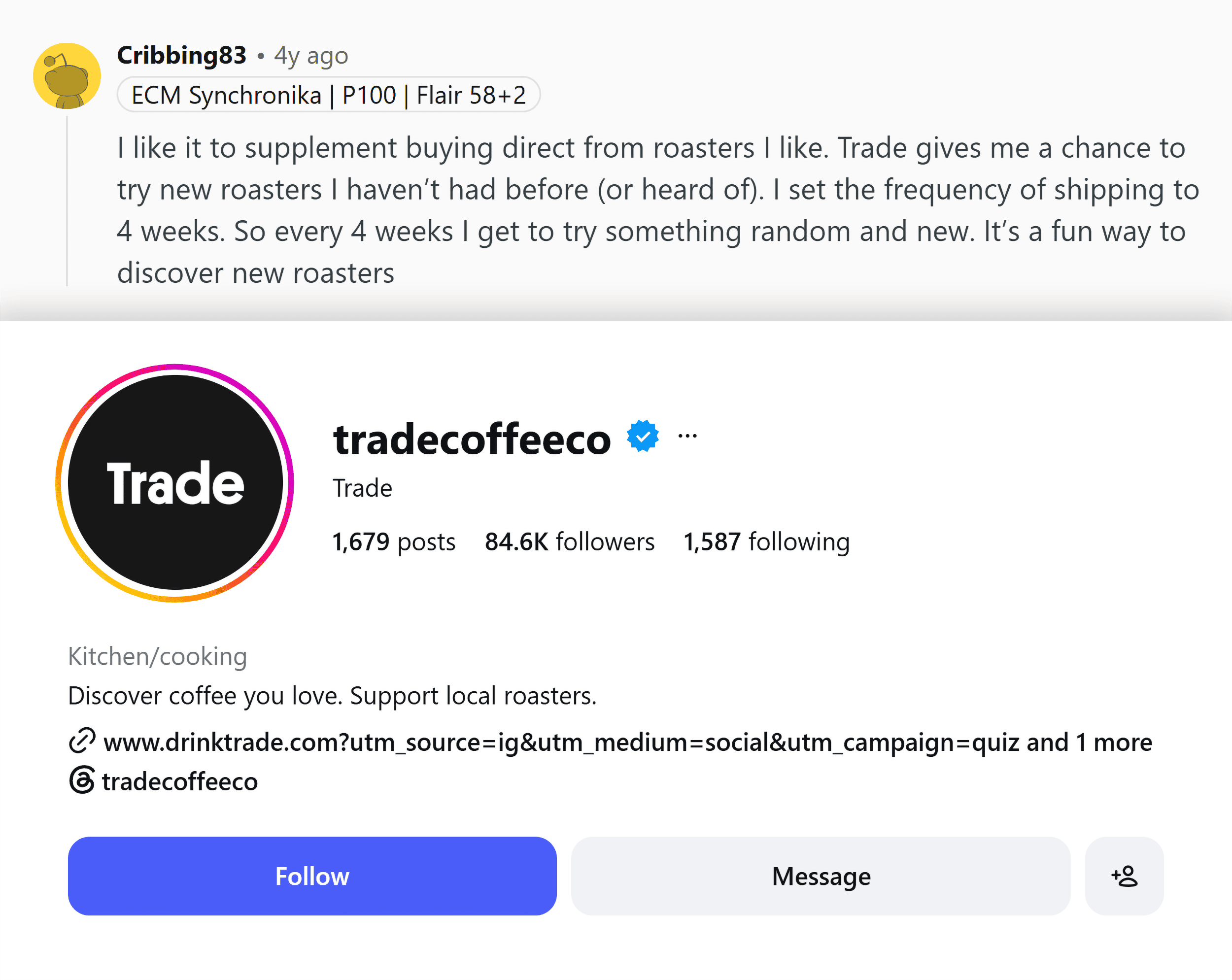 Trade Coffee &ndash; Positioning