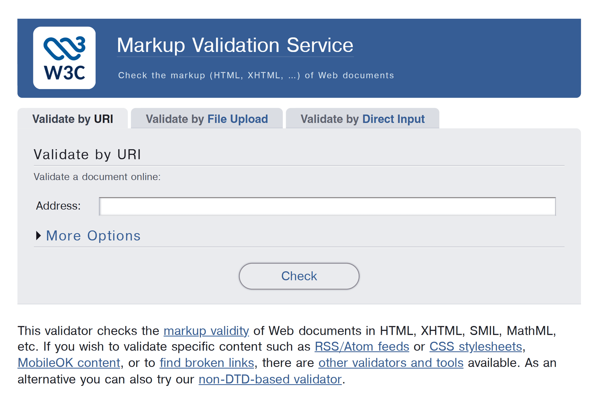 W3C &ndash; Markup Validation Service