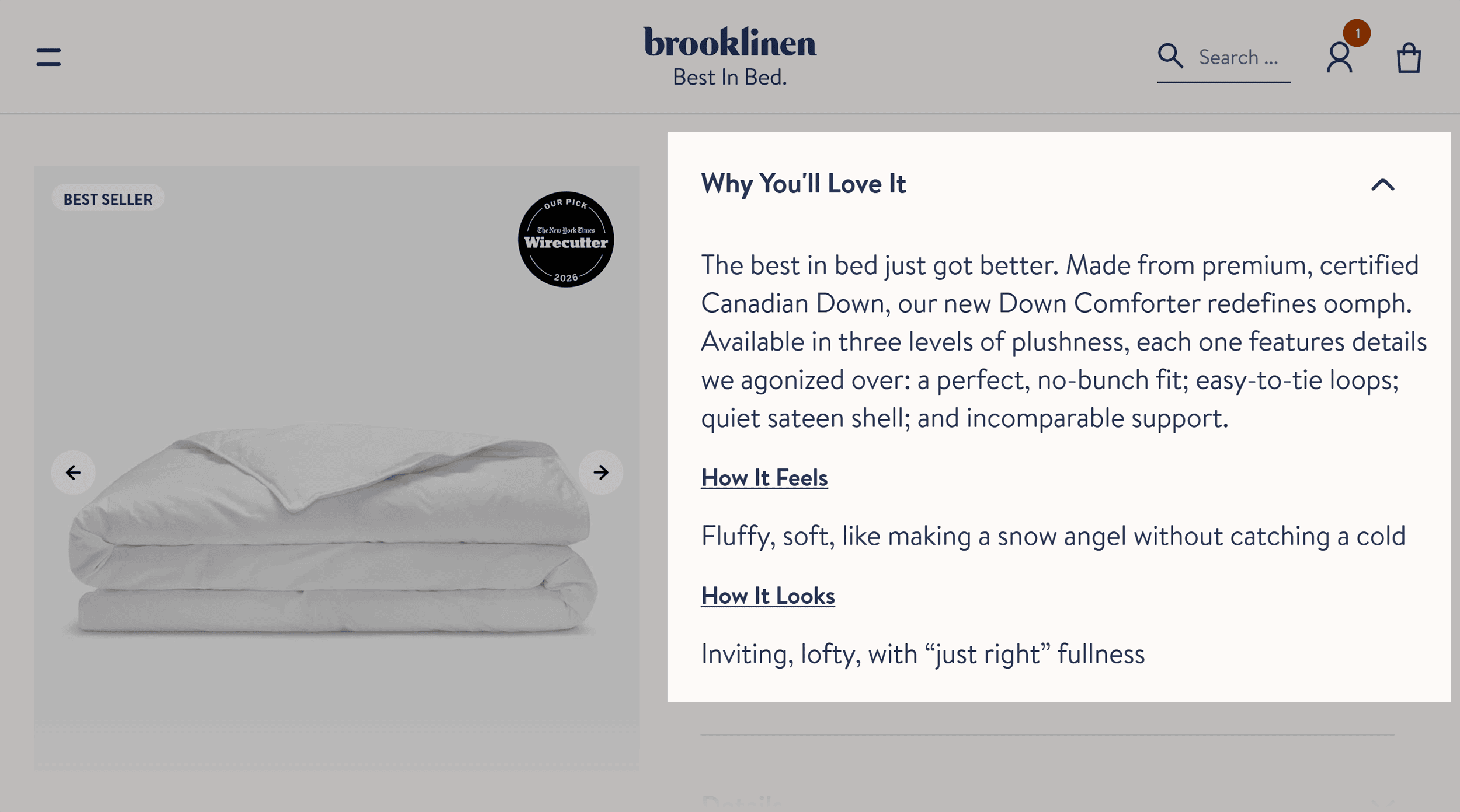 Brook Linen &ndash; Product copy