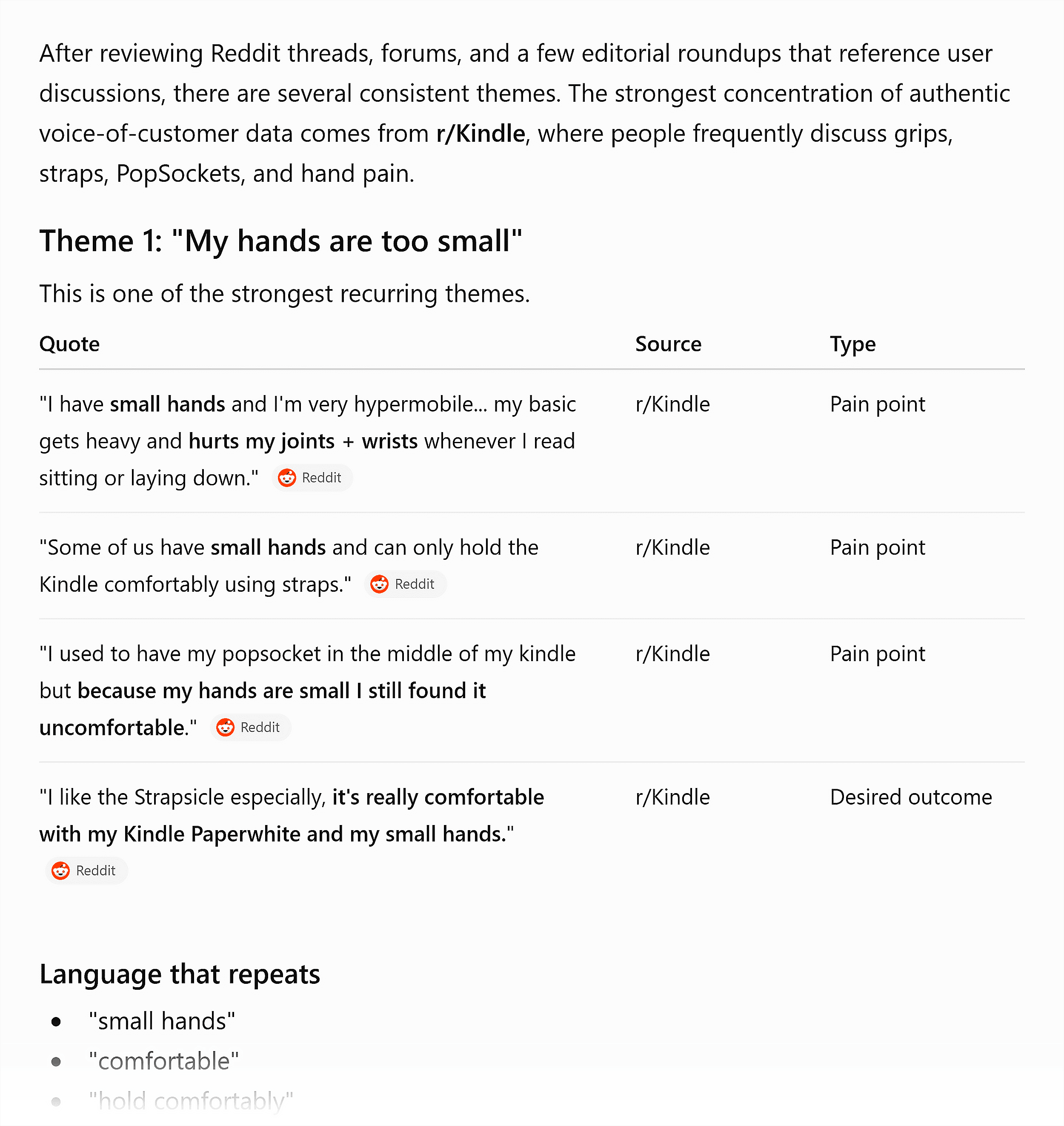 ChatGPT &ndash; Product research