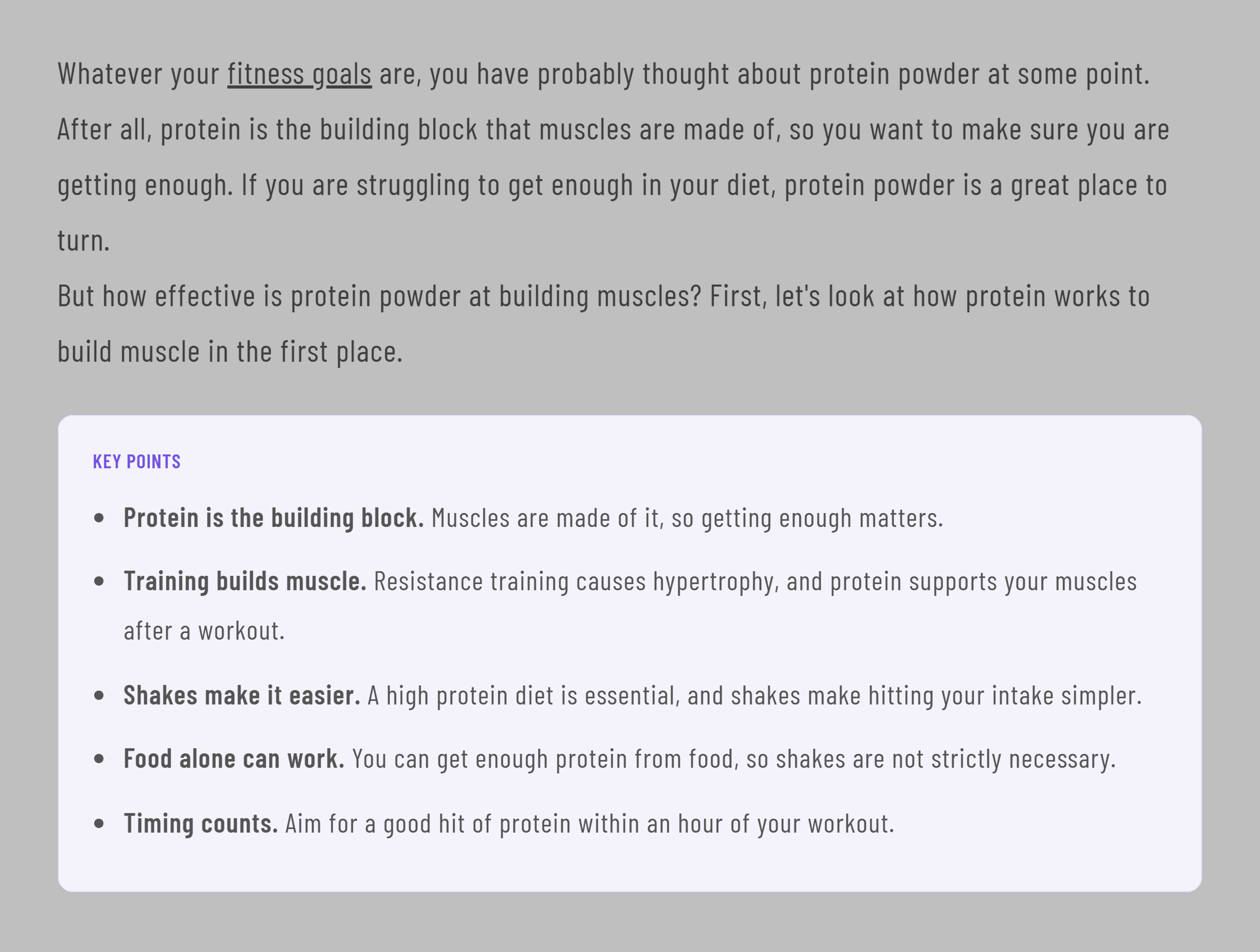 Elite Supplements &ndash; Article key points