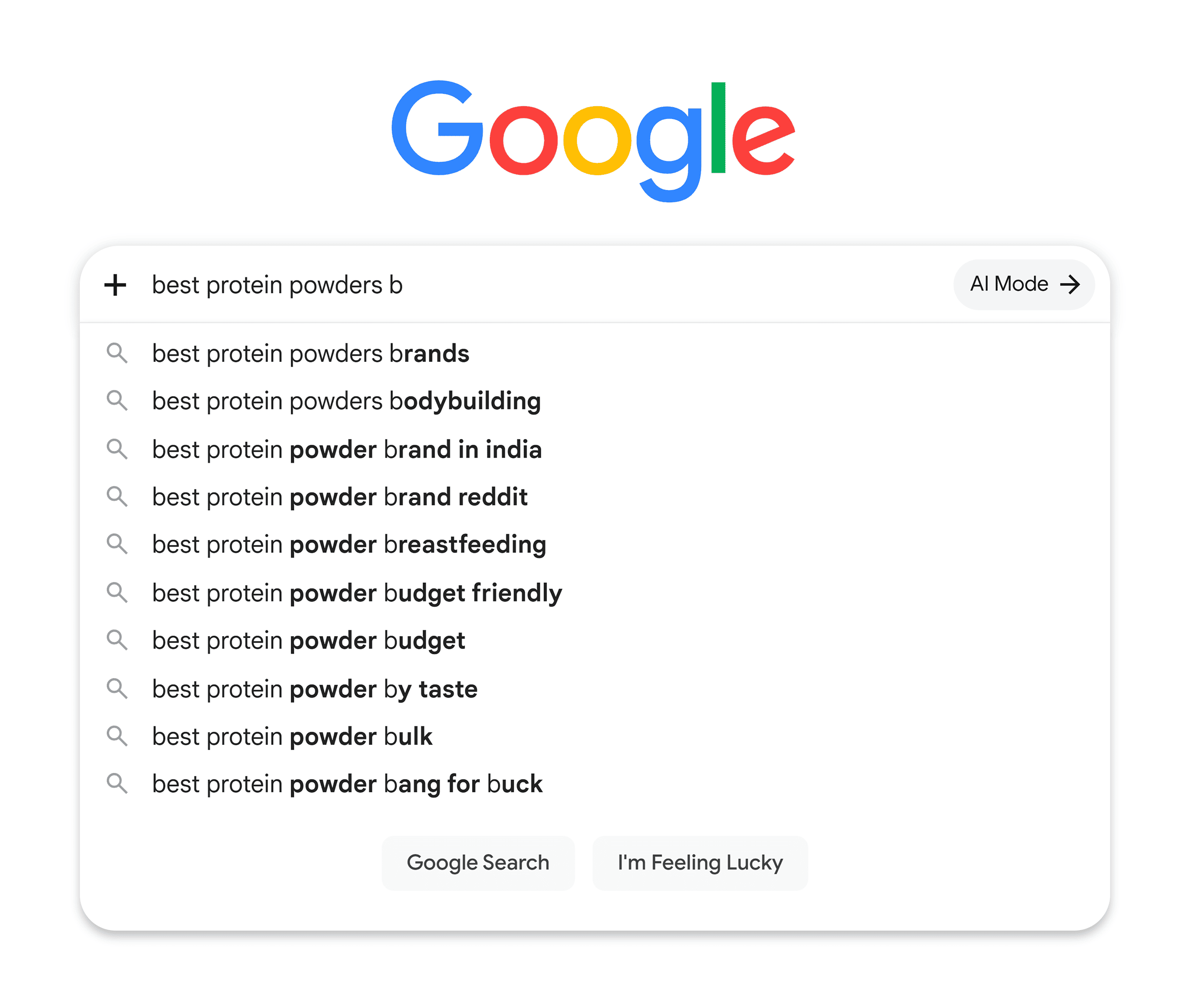 Google Suggest &ndash; Best protein powders b