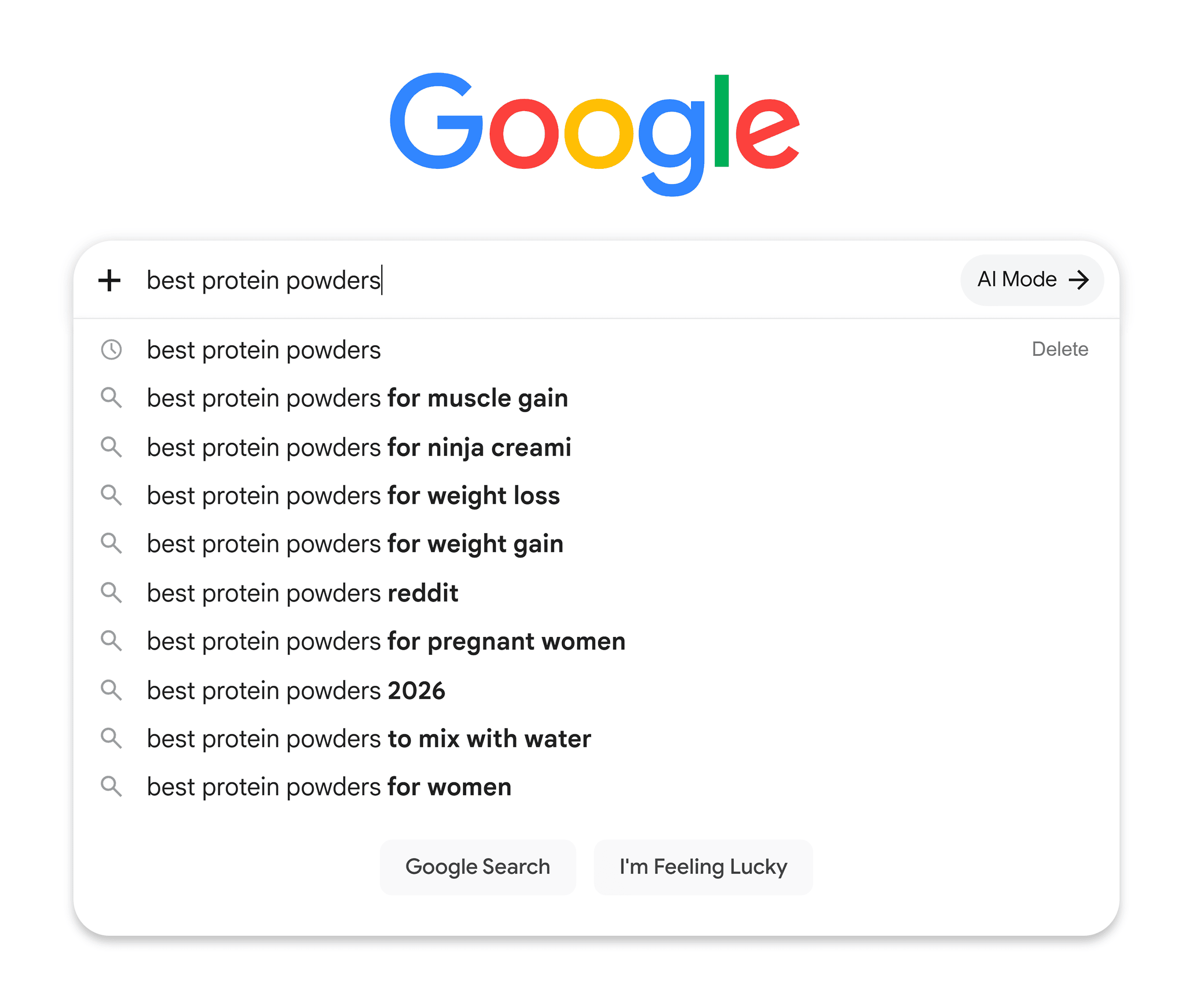Google Suggest &ndash; Best protein powders