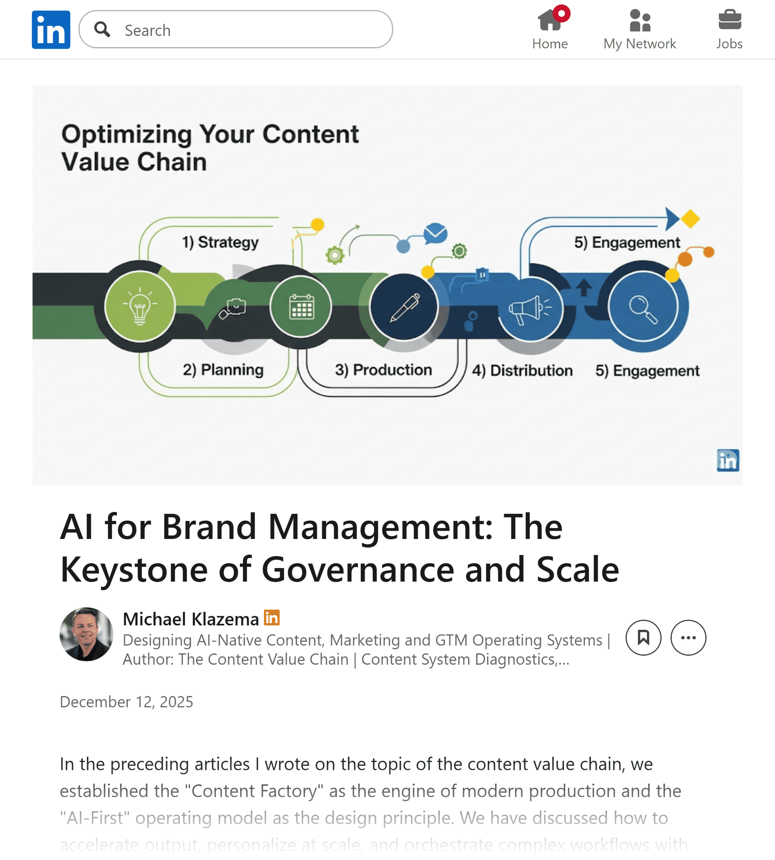 LinkedIn &ndash; AI brand management newsletter