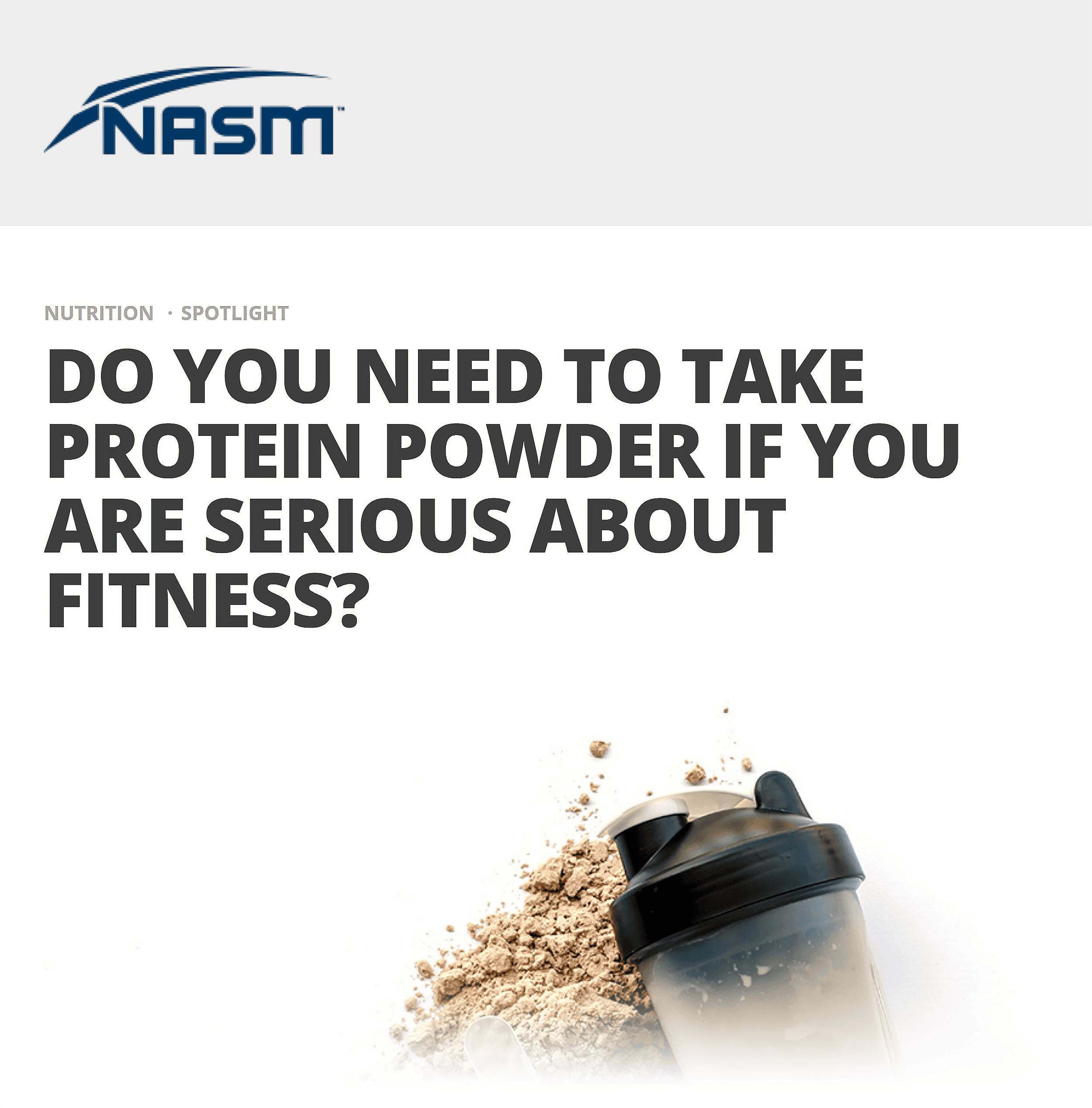 NASM &ndash; Do you need to take protein powder