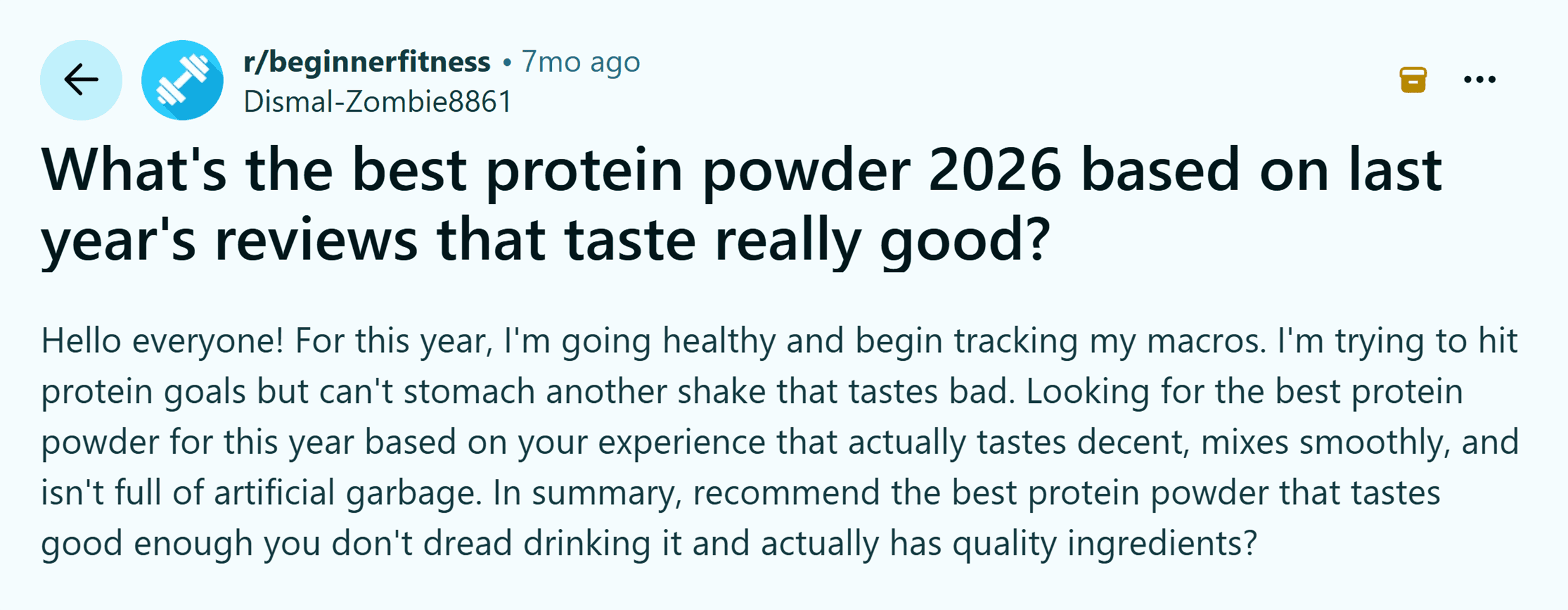 Reddit &ndash; Best protein powder