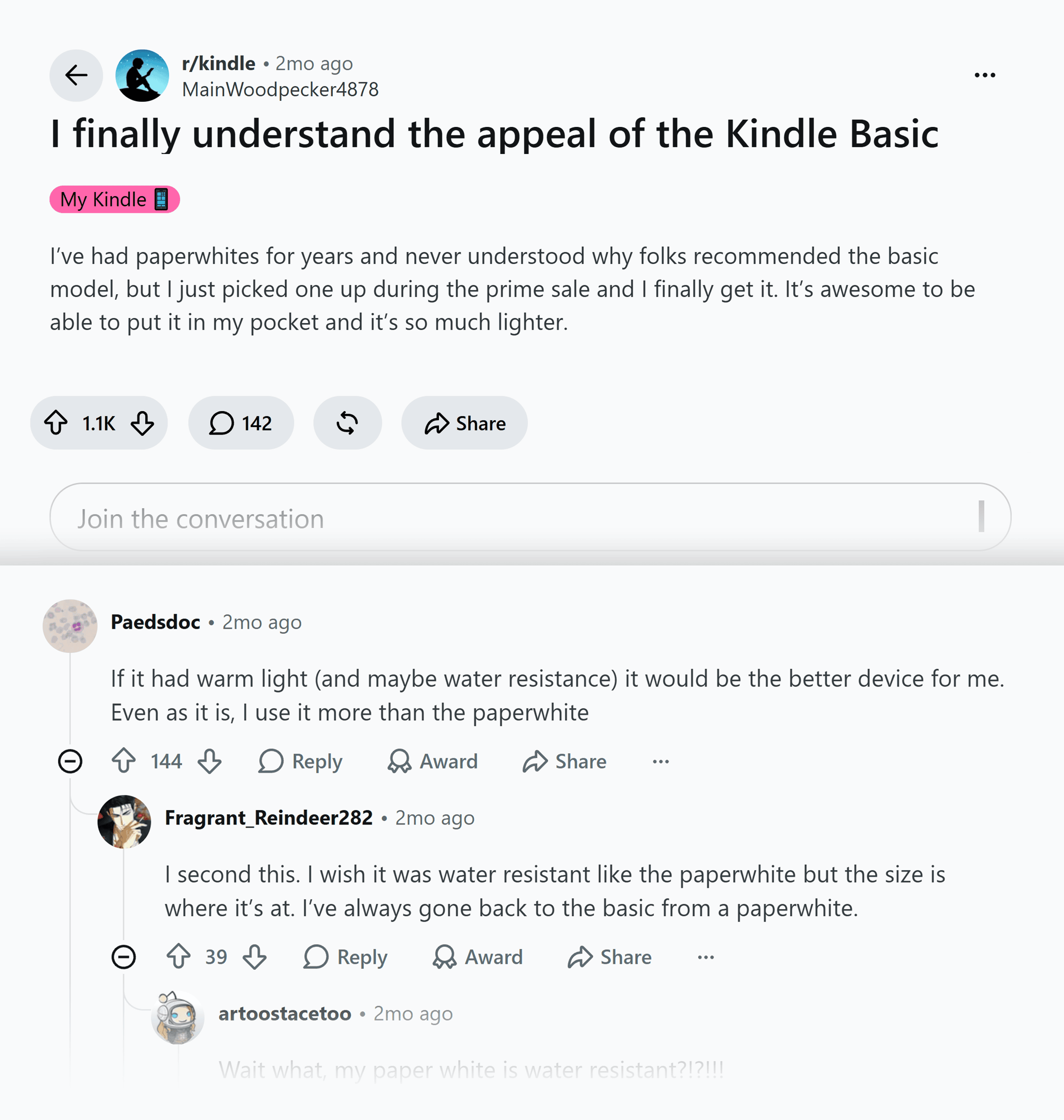 Reddit &ndash; Kindle appeal