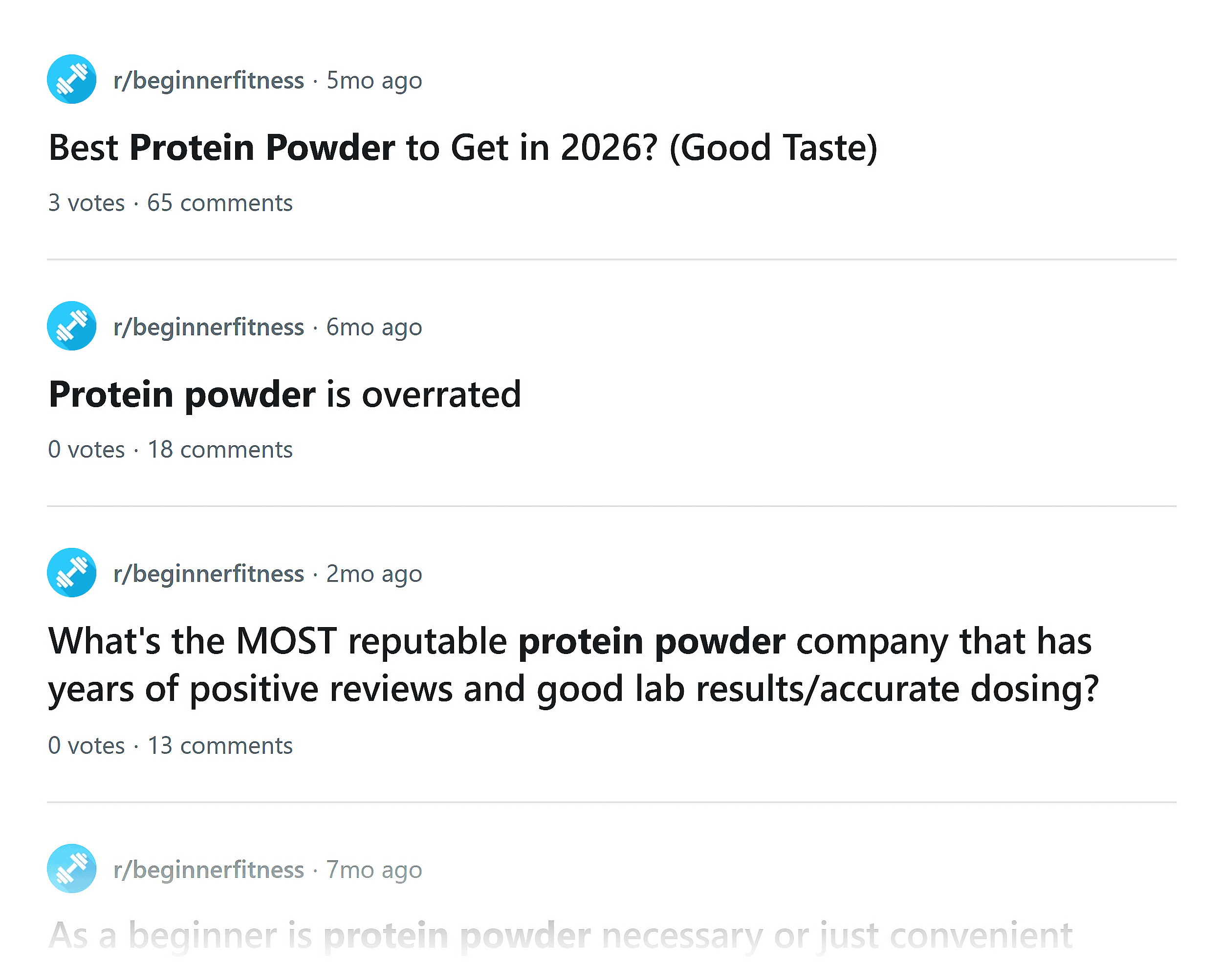 Reddit &ndash; Search &ndash; Protein powder
