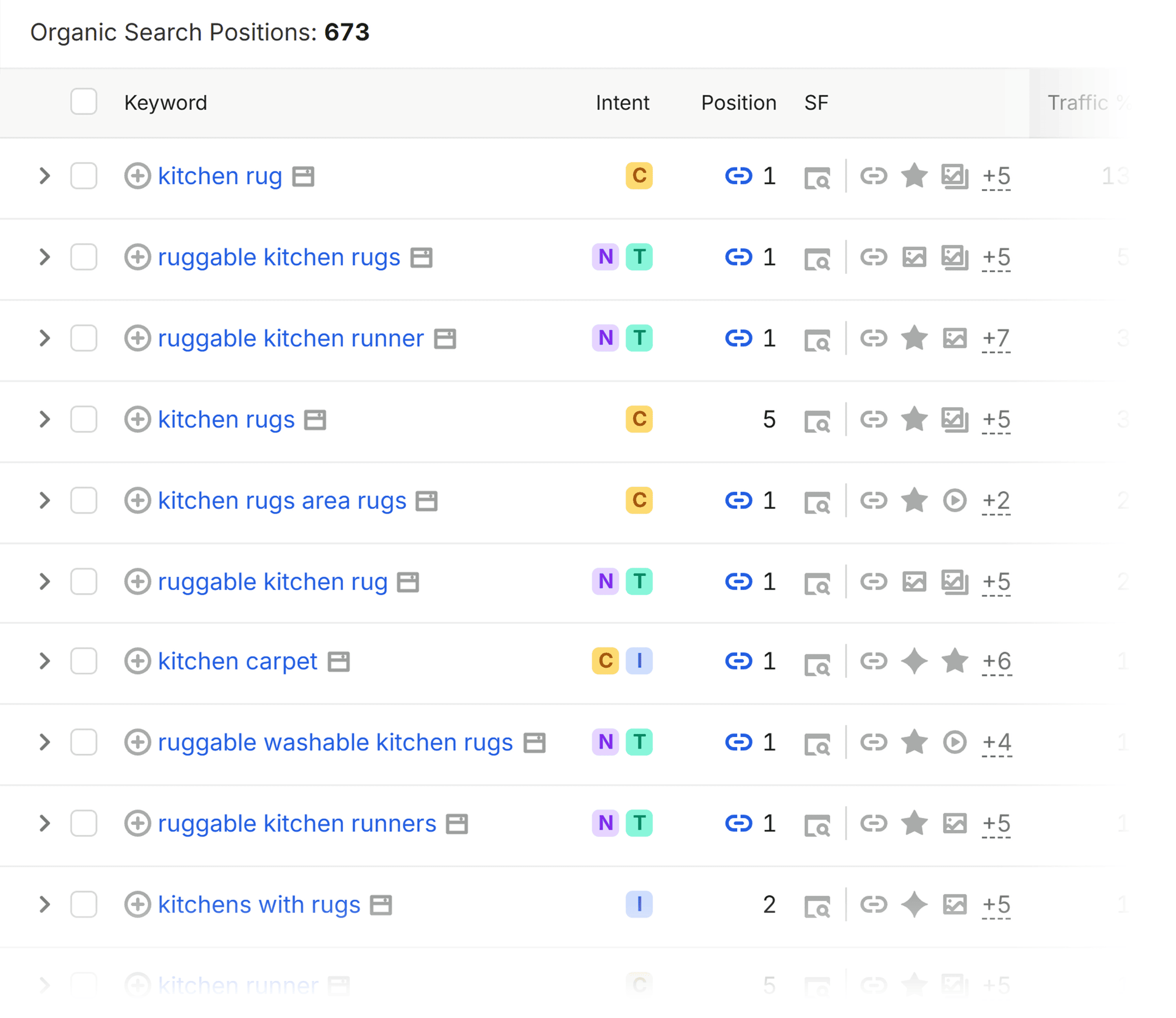 Ruggable &ndash; Organic search positions