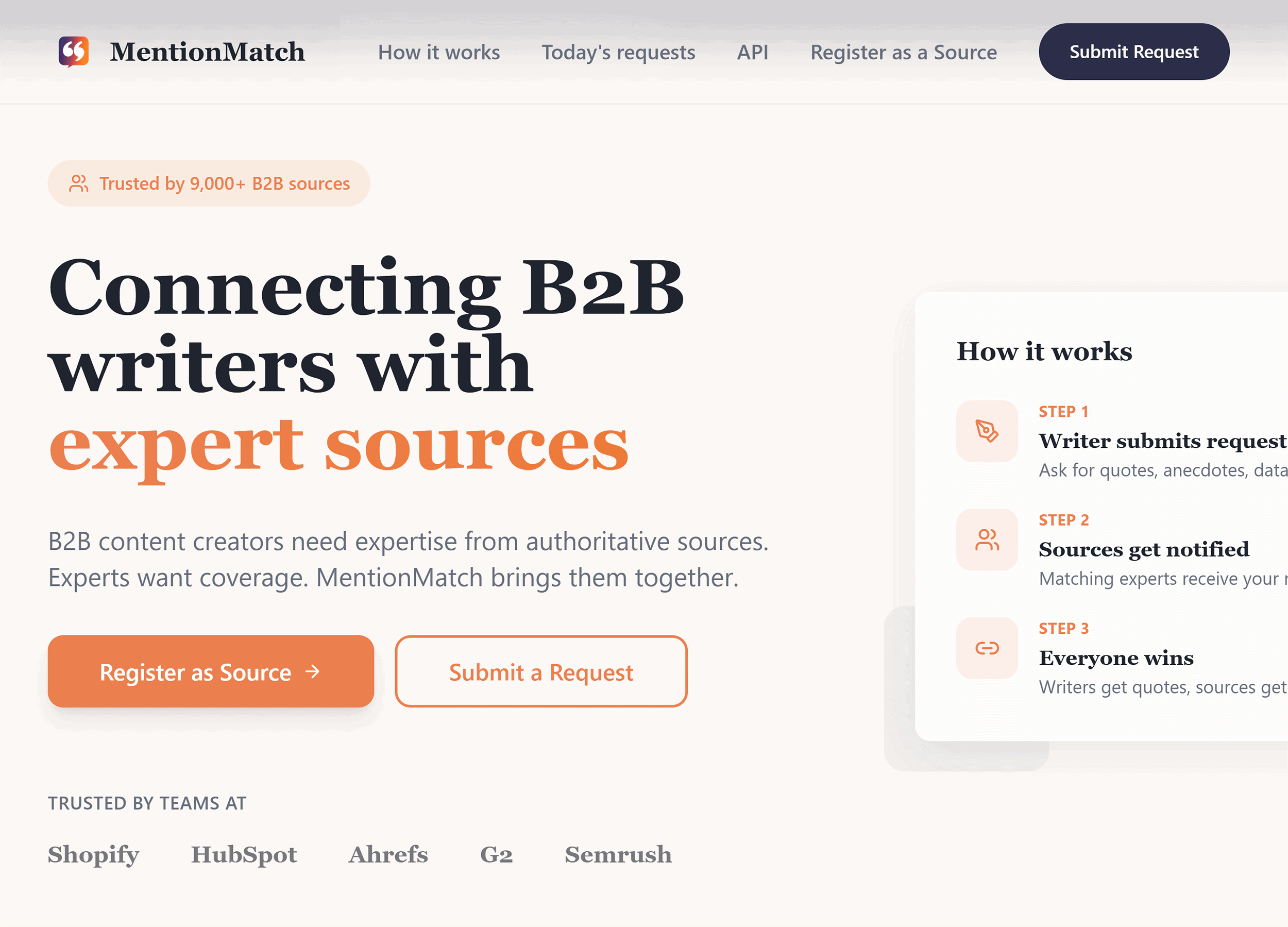 MentionMatch homepage