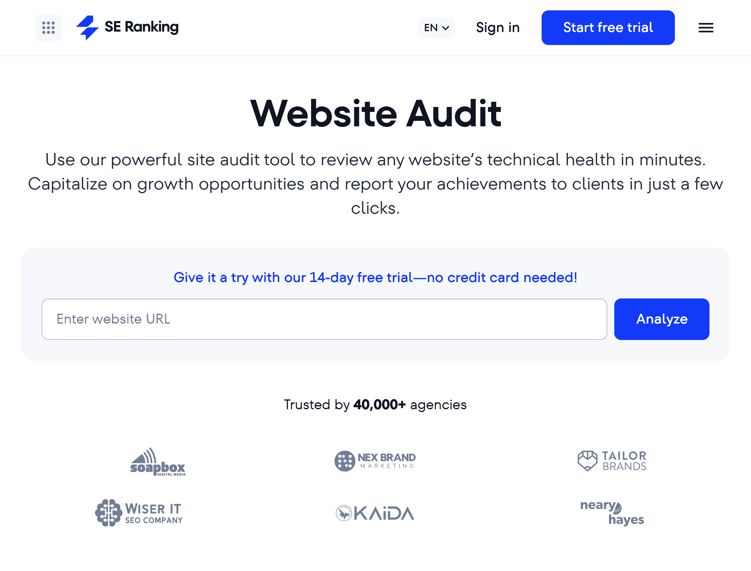 SE Ranking &ndash; Website audit