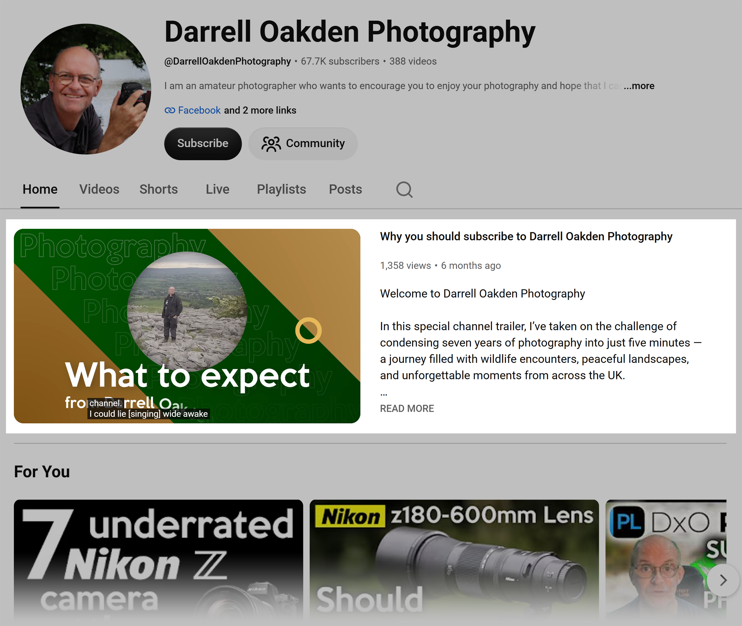 YouTube – Darrell Oakden Photography – Channel trailer YouTube – Darrell Oakden Photography – Channel trailer