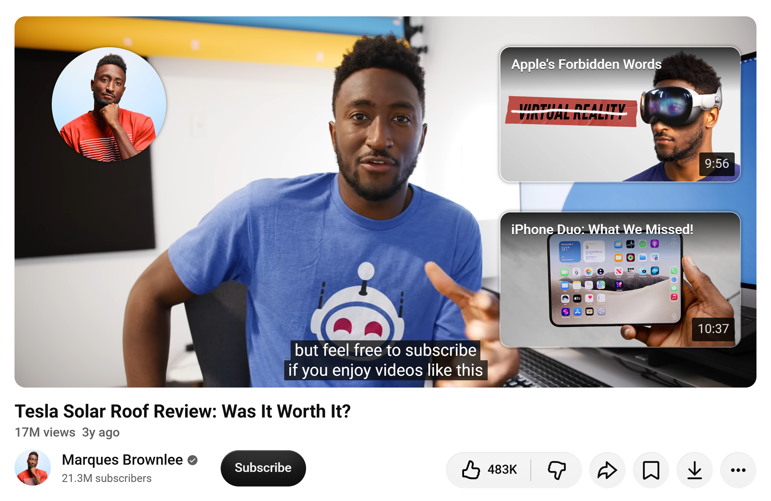 YouTube – Marques Brownlee – Video CTA YouTube – Marques Brownlee – Video CTA