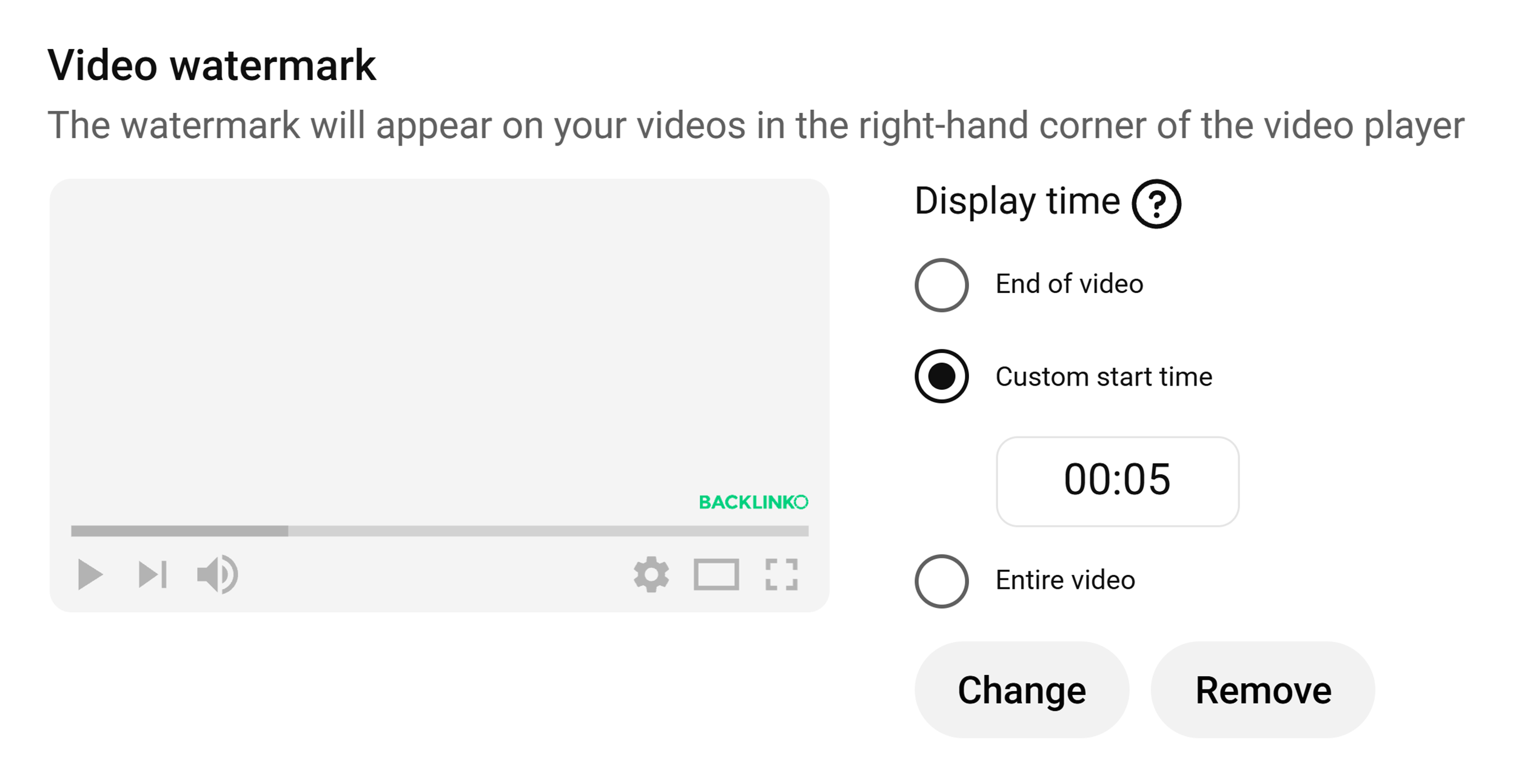 YouTube Studio – Video watermark YouTube Studio – Video watermark